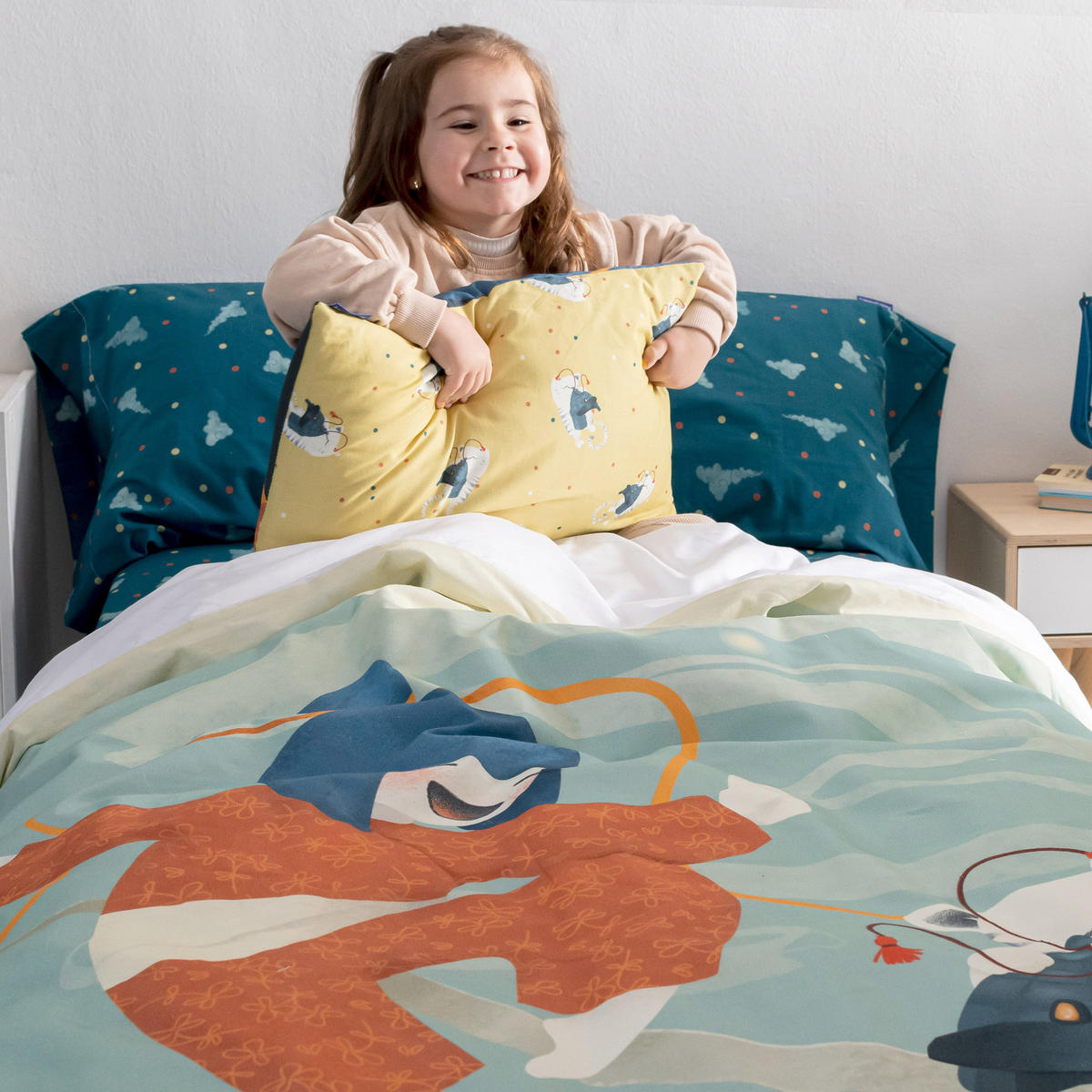 BETTBEZUG 2er-Set teiliges the warrior 135/140x200 cm (standardgrösse) mehrfarbig - Multicolor, Textil (140/200cm) - Happy Friday