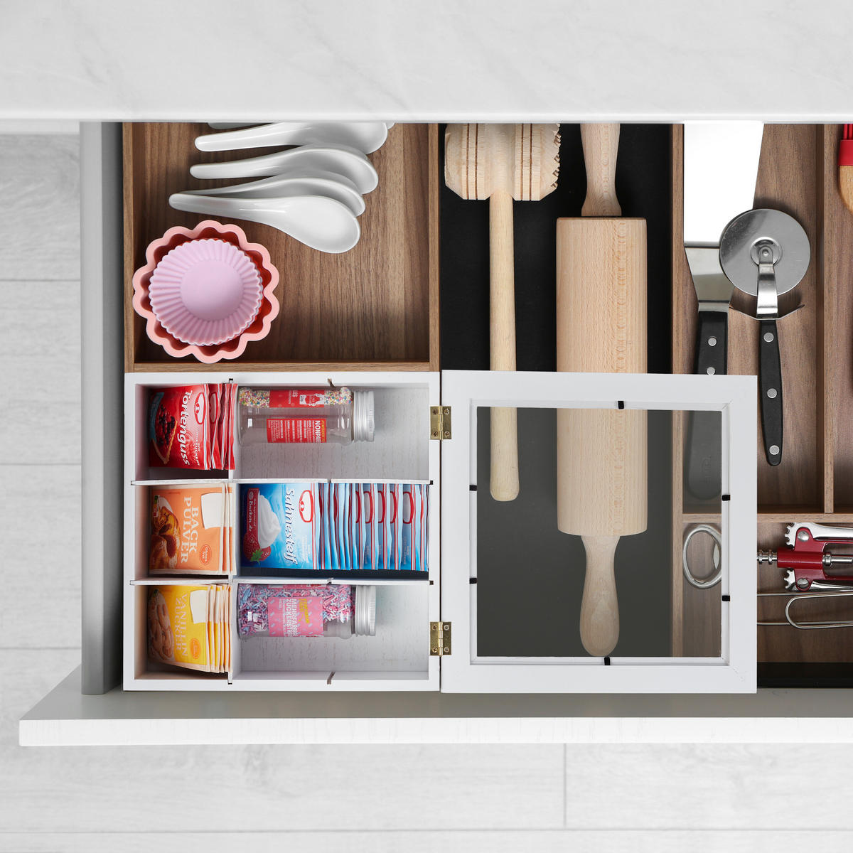 TEEBOX - Weiß, Holz/Kunststoff (23.5/9/23.5cm) - Relaxdays