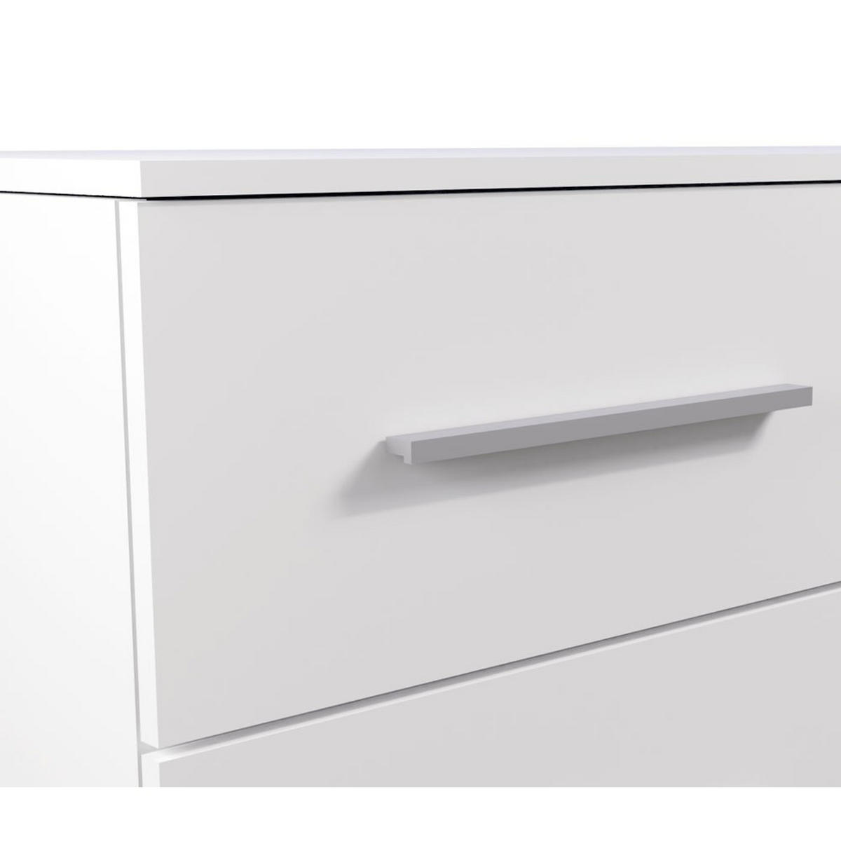 KOMMODE Frida 01 Weiß/Weiß 2D4S 135 cm - Alufarben/Weiß, Holzwerkstoff/Kunststoff (135/95/45cm) - imoebel24