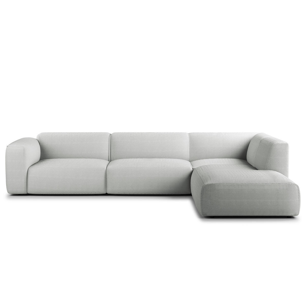 3-SITZER ECKSOFA mit Recamiere - Schwarz/Grau, Textil (295/231cm) - home24