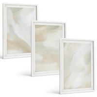 BILDER SET 3er Set - 40x60 cm Weißer Rahmen - Minimalismus der Farbstruktur - Weiß, Kunststoff (40/60cm) - TULUP