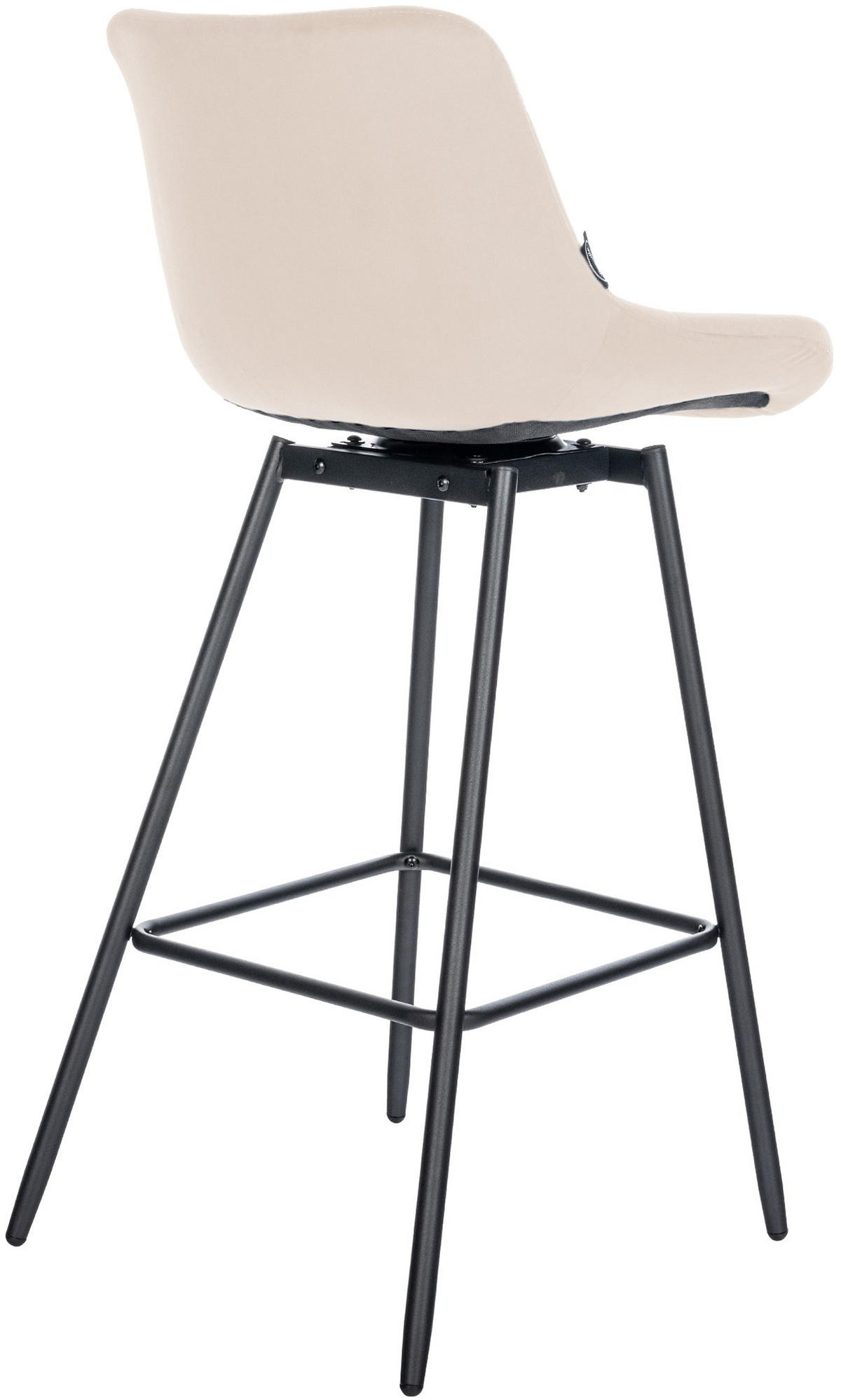 BARHOCKER Samt creme - Creme/Schwarz, Textil/Metall (49/105/56cm) - CLP