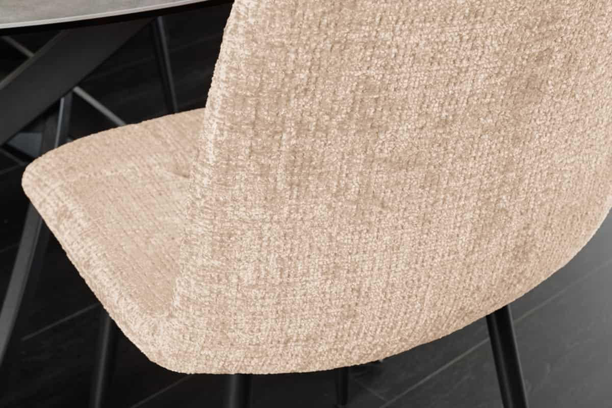 STUHL TRES CHIC Chenille Greige 90 cm - Champagner/Beige, Kunststoff/Textil (54/88/44cm) - riess-ambiente