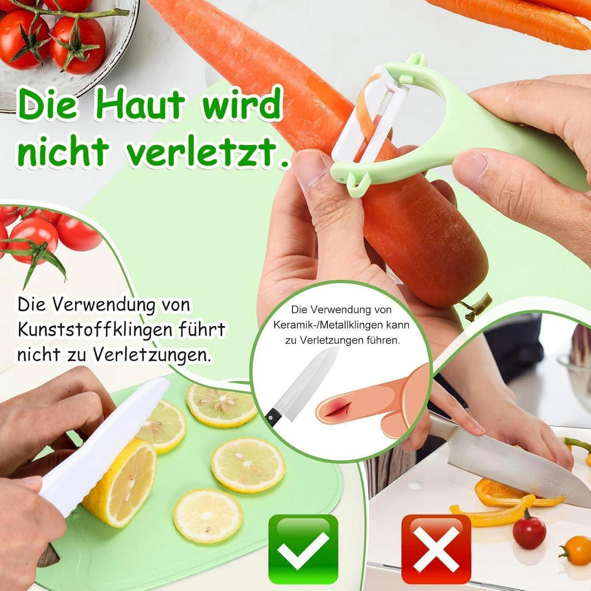 KINDERMESSER 8-teiliges Set BPA-frei ab 2 Jahren - Multicolor, Kunststoff