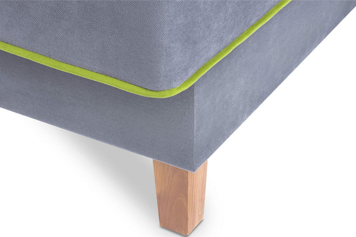 3-SITZER-SCHLAFSOFA DOZER Velours, grau / grün - Grau/Grün, Textil (197/94/93cm) - KONSIMO®