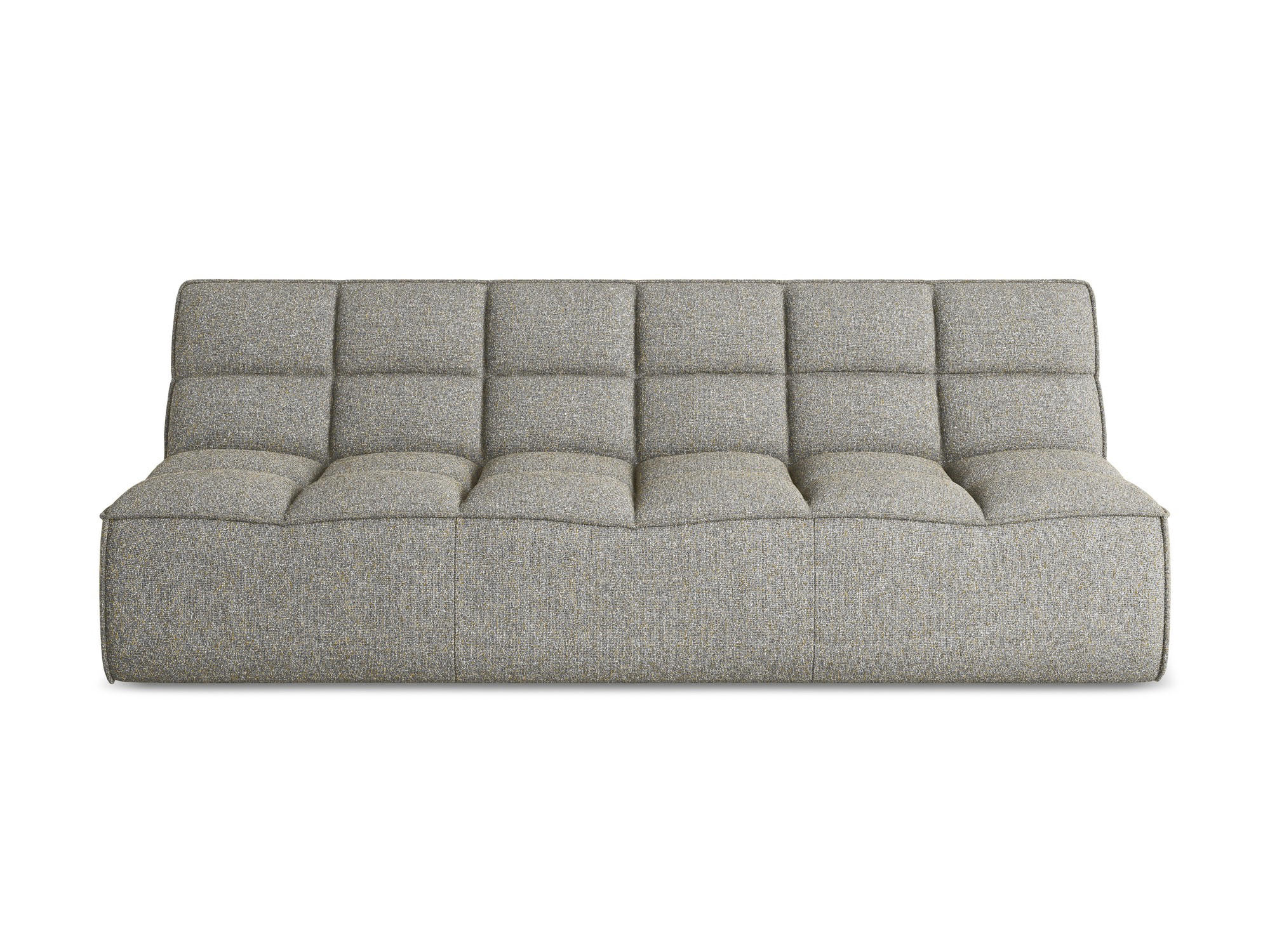 3-SITZER SOFA Strukturstoff Stoff Beige - Beige/Schwarz, Kunststoff/Textil (210/75/93cm) - Makamii
