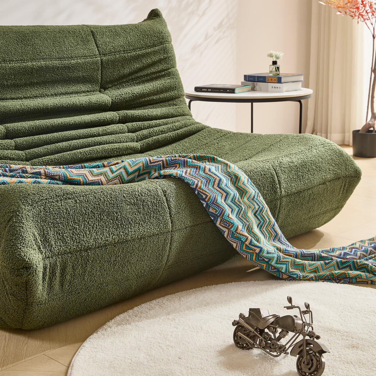 LIEGESESSEL 149/120/82 cm Grün Ergonomische Unterstützung für Schlafzimmer Wohnzimmer - Grün, Textil (120/82/149cm) - OKWISH