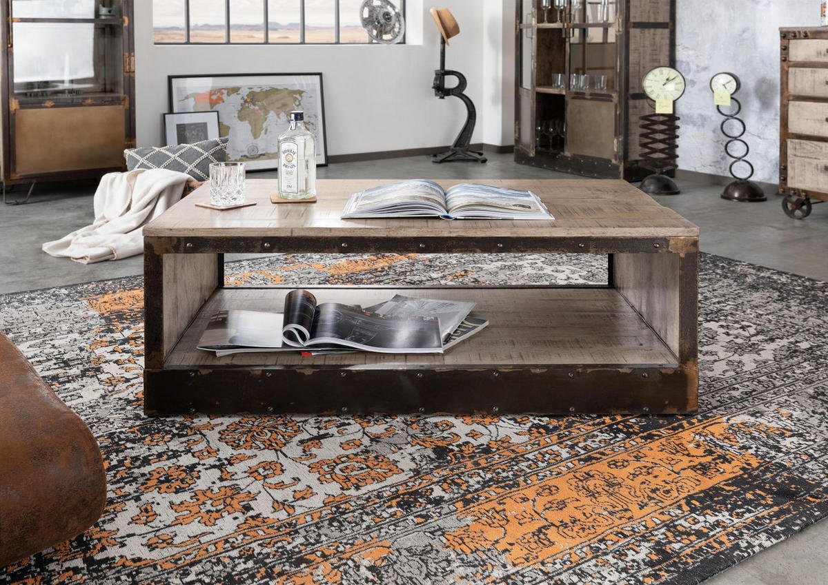 COUCHTISCH Mango 112x61x43 braun lackiert HEAVY INDUSTRY #264 - Braun, Holz (112/61/43cm) - Massivmoebel24