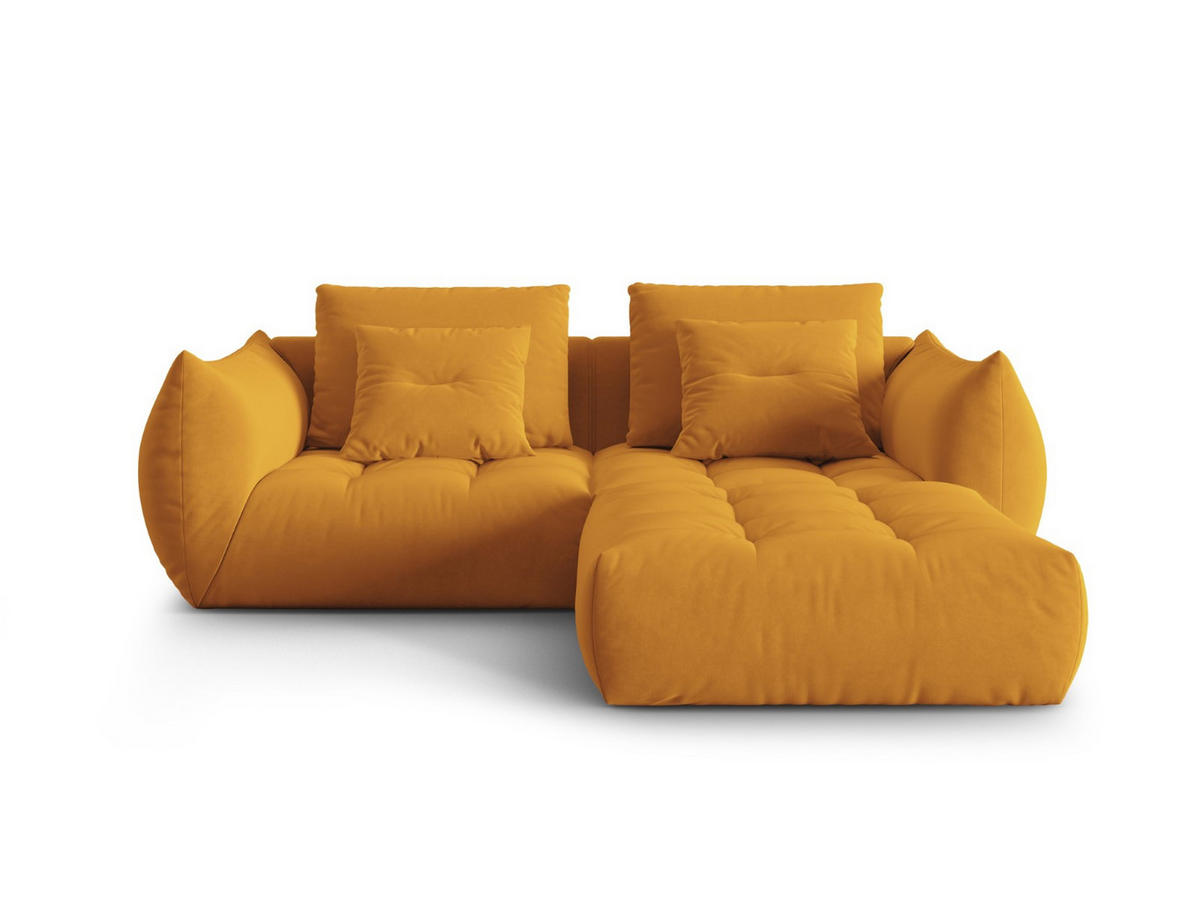SOFA modular Bloom aus Samt gelb 3 Sitzplätze - Gelb, Textil (216/232cm) - Micadoni
