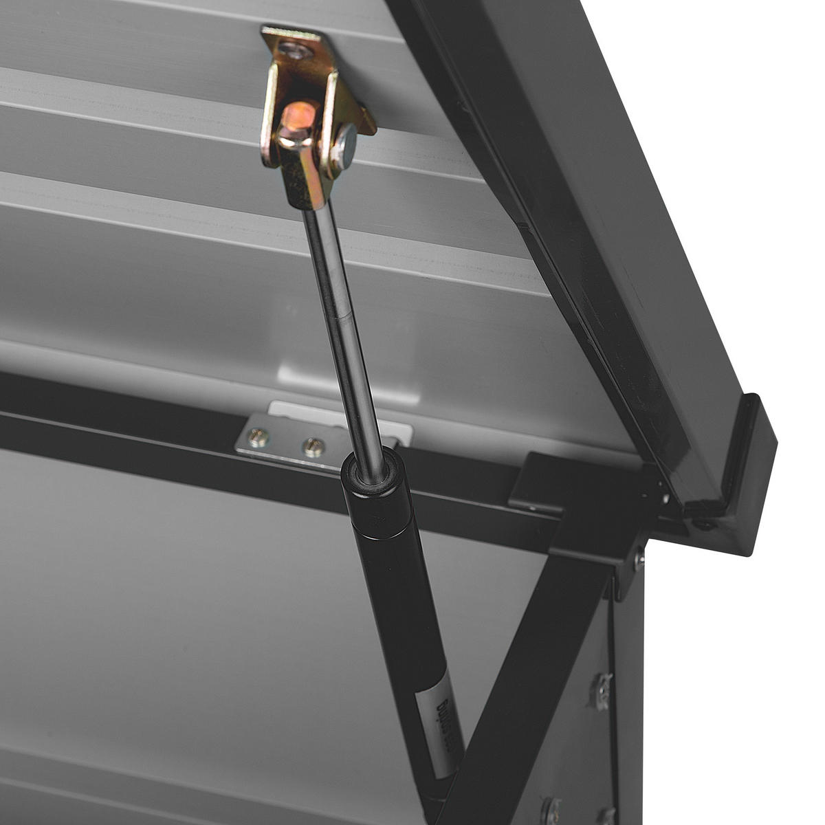 AUFLAGENBOX Stahl graphitgrau 165/70 cm Cebrosa - Graphitfarben, Metall (165/63/70cm) - Beliani