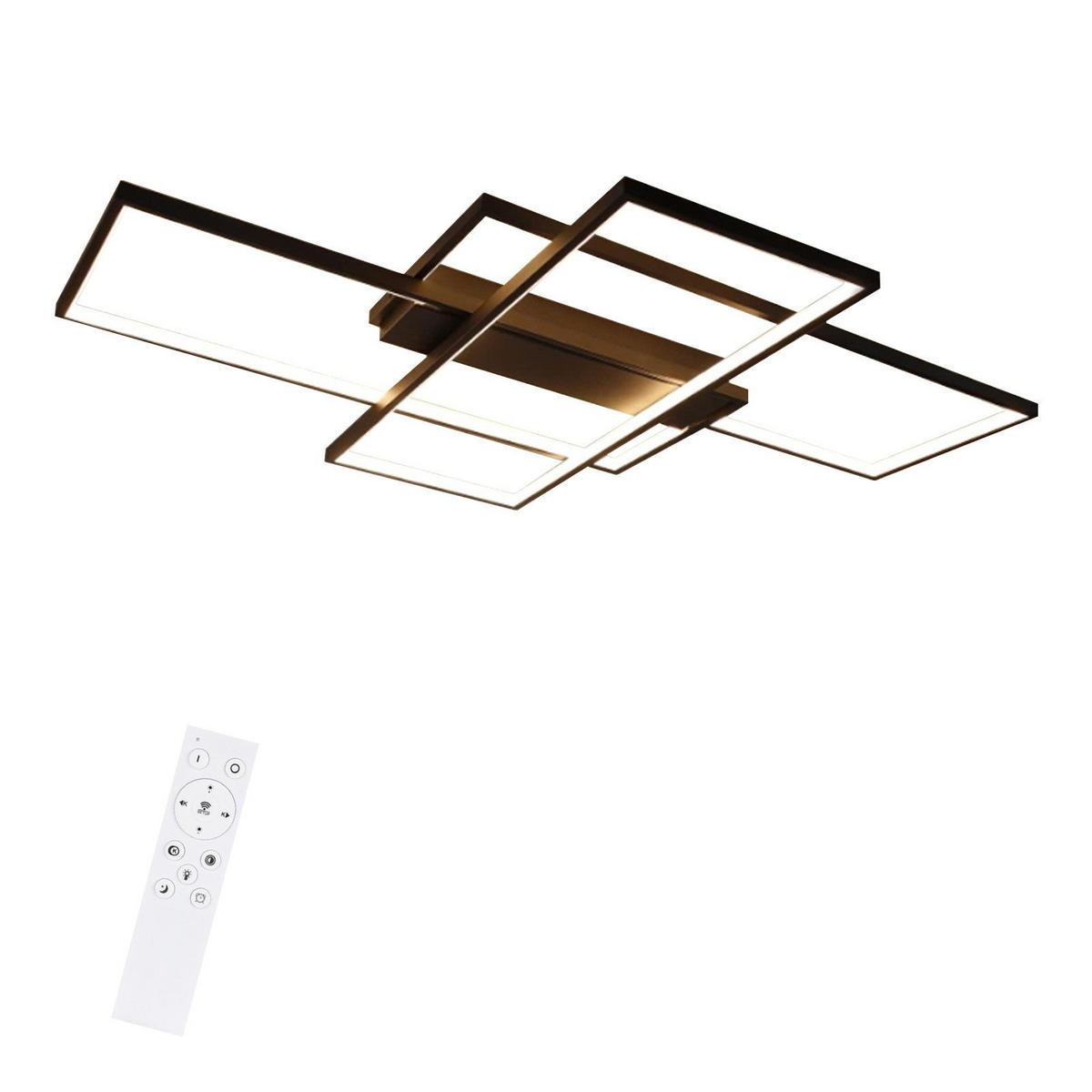 LED-DECKENLEUCHTE Eiswacht 70/8/100 cm - Schwarz, Metall (100/70/8cm) - ZMH
