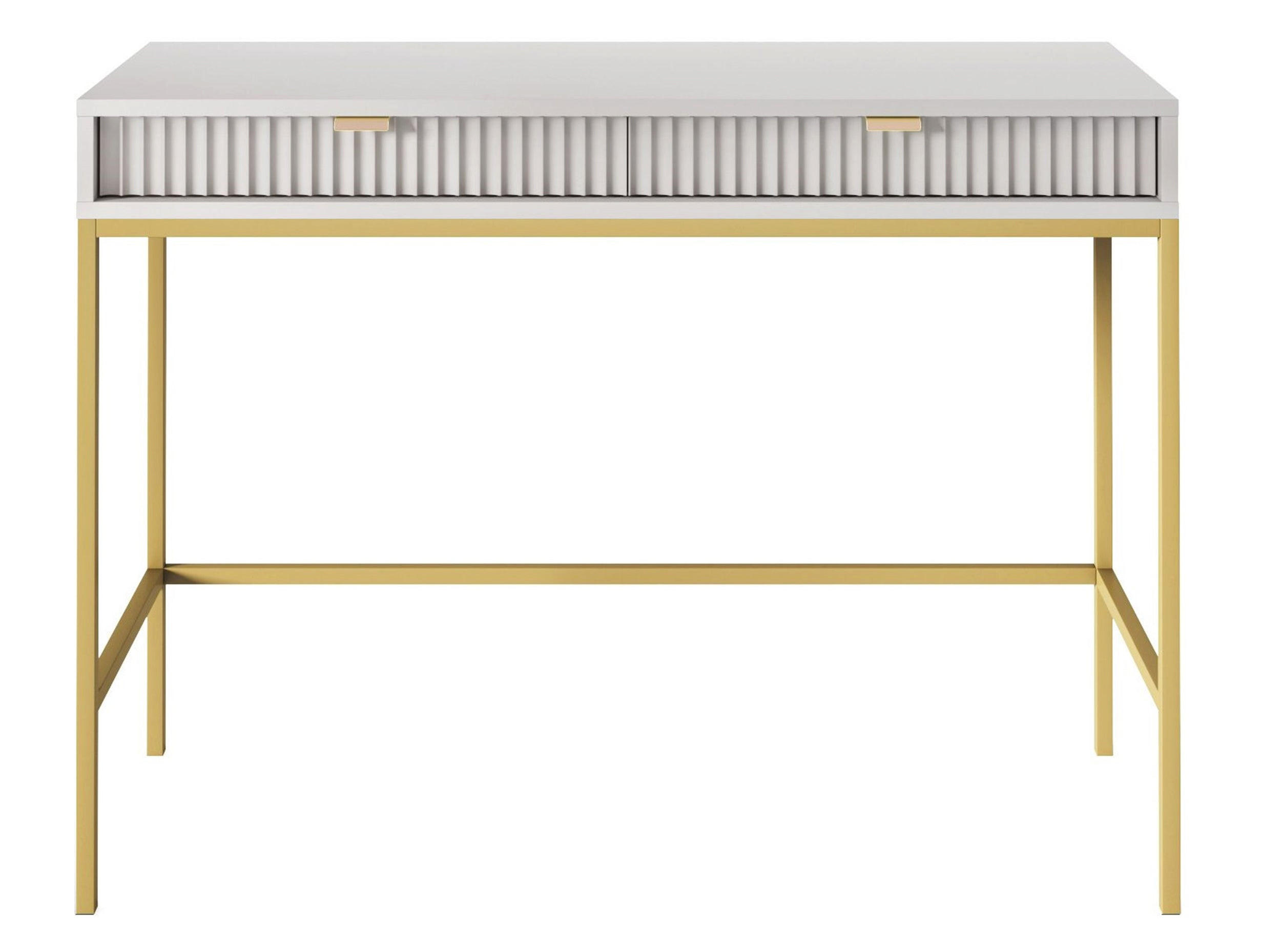 KONSOLENTISCH Vellore Grau mit goldenem Gestell 104 cm - Grau, Holzwerkstoff/Metall (50/104/77cm) - Selsey