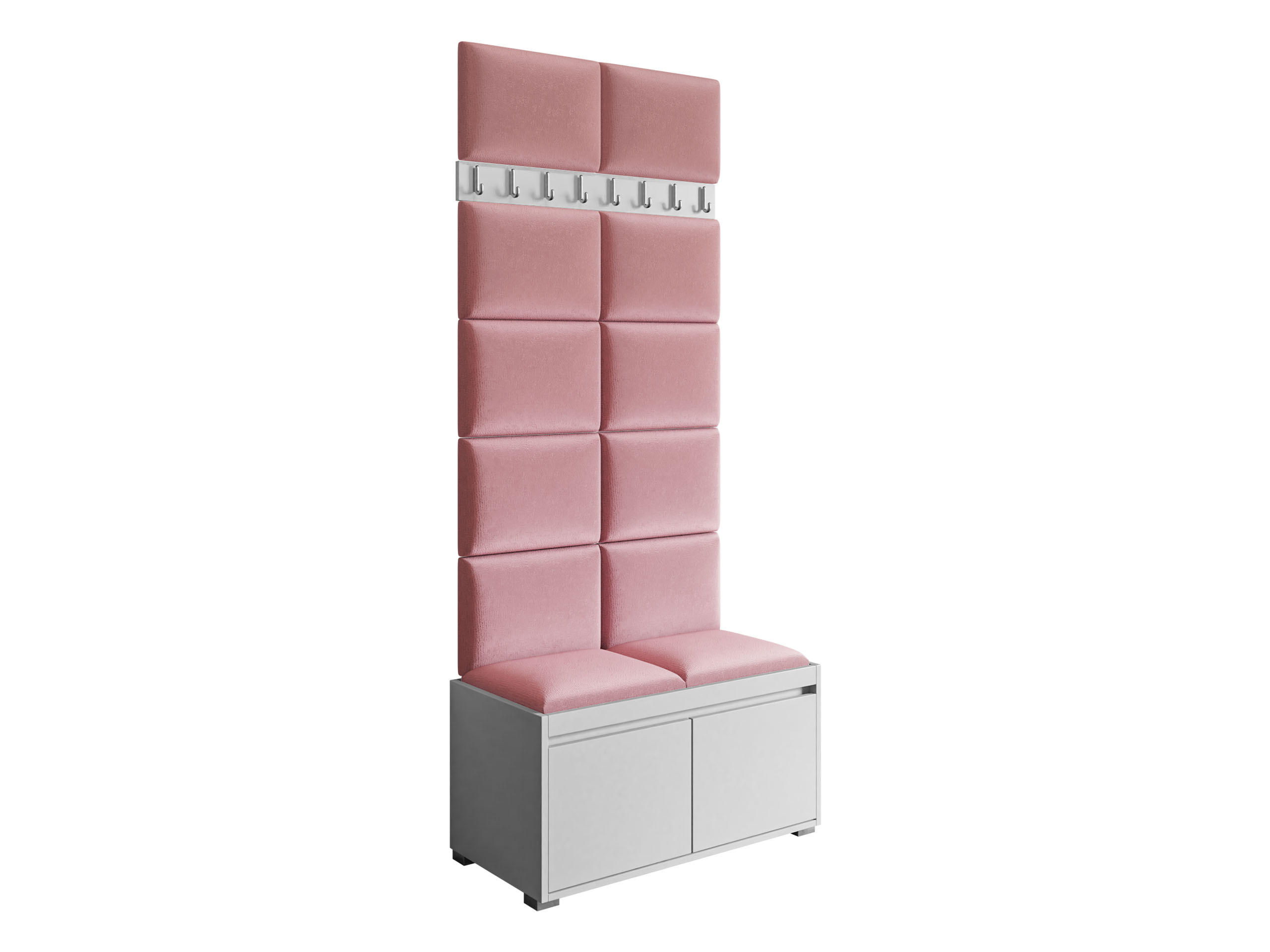 GARDEROBEN-SET Grawis 80 II - Silberfarben/Rosa, Holzwerkstoff/Kunststoff (84.5/45/34cm) - MIRJAN24