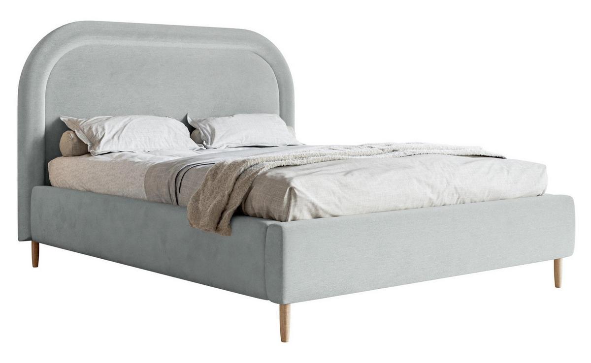 POLSTERBETT Loreo Taubengrau Samt wasserfest 180x200 cm - Beige/Grau, Kunststoff/Textil (180/200cm) - Selsey