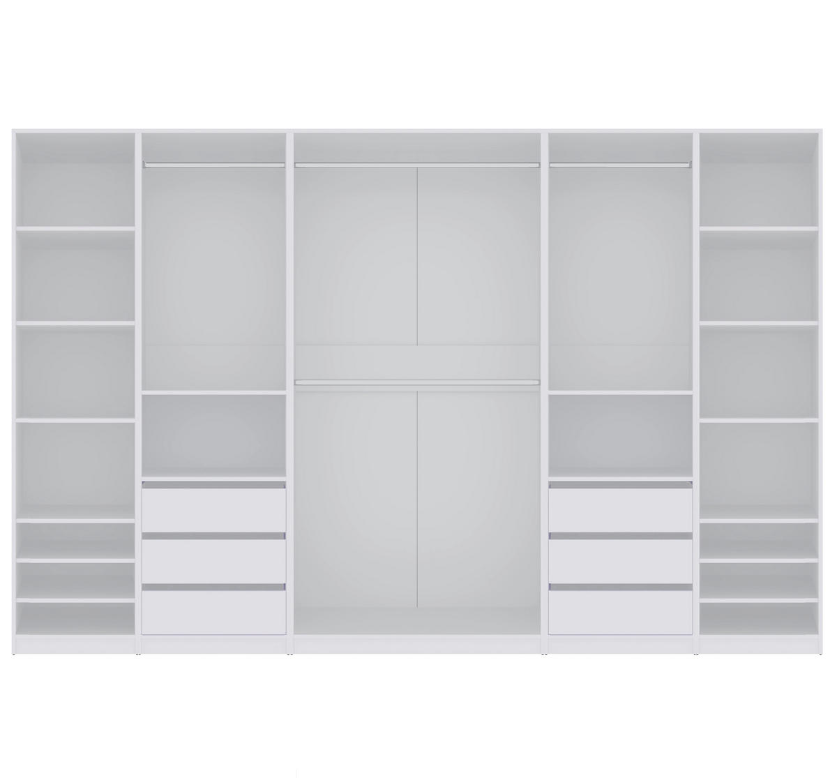 OFFENER-GARDEROBENSCHRANK TRES U/B Weiß 320/206/51 cm - Weiß, Holzwerkstoff (320/206/51cm) - Marmex Möbel
