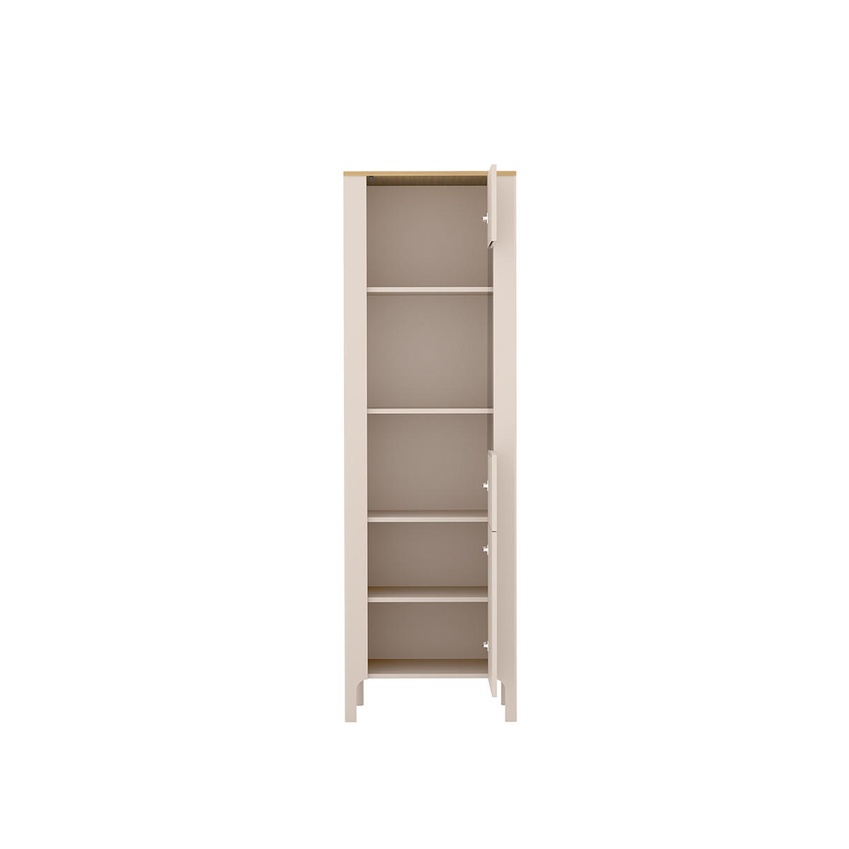 VITRINE Marbella Kaschmir, zweitürige höhe Glasvitrine - Kaschmir, Holzwerkstoff (60/197/41cm) - Bettso