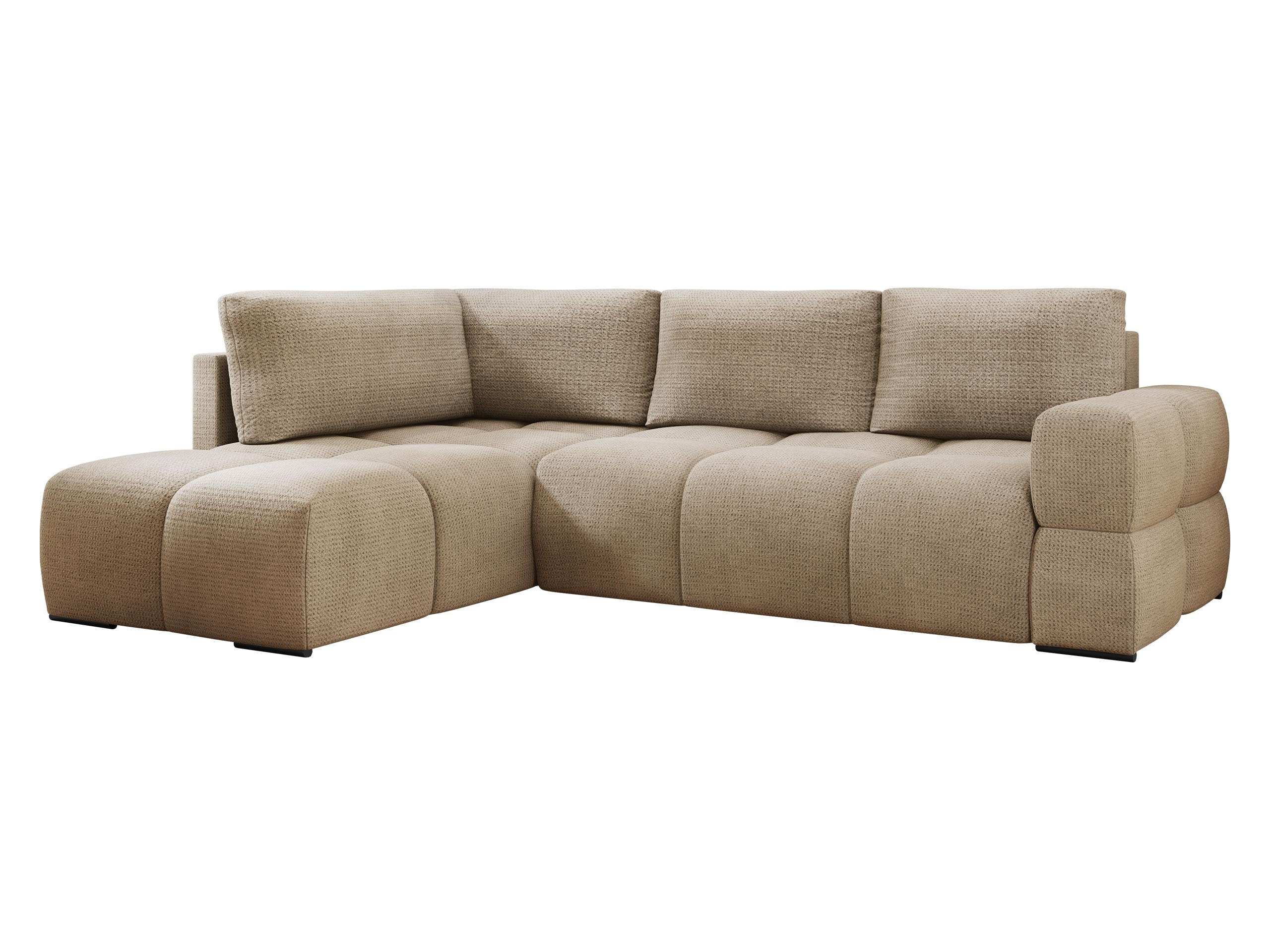 ECKSOFA Taremi - Beige/Schwarz, Holz/Kunststoff (267/185cm) - MIRJAN24