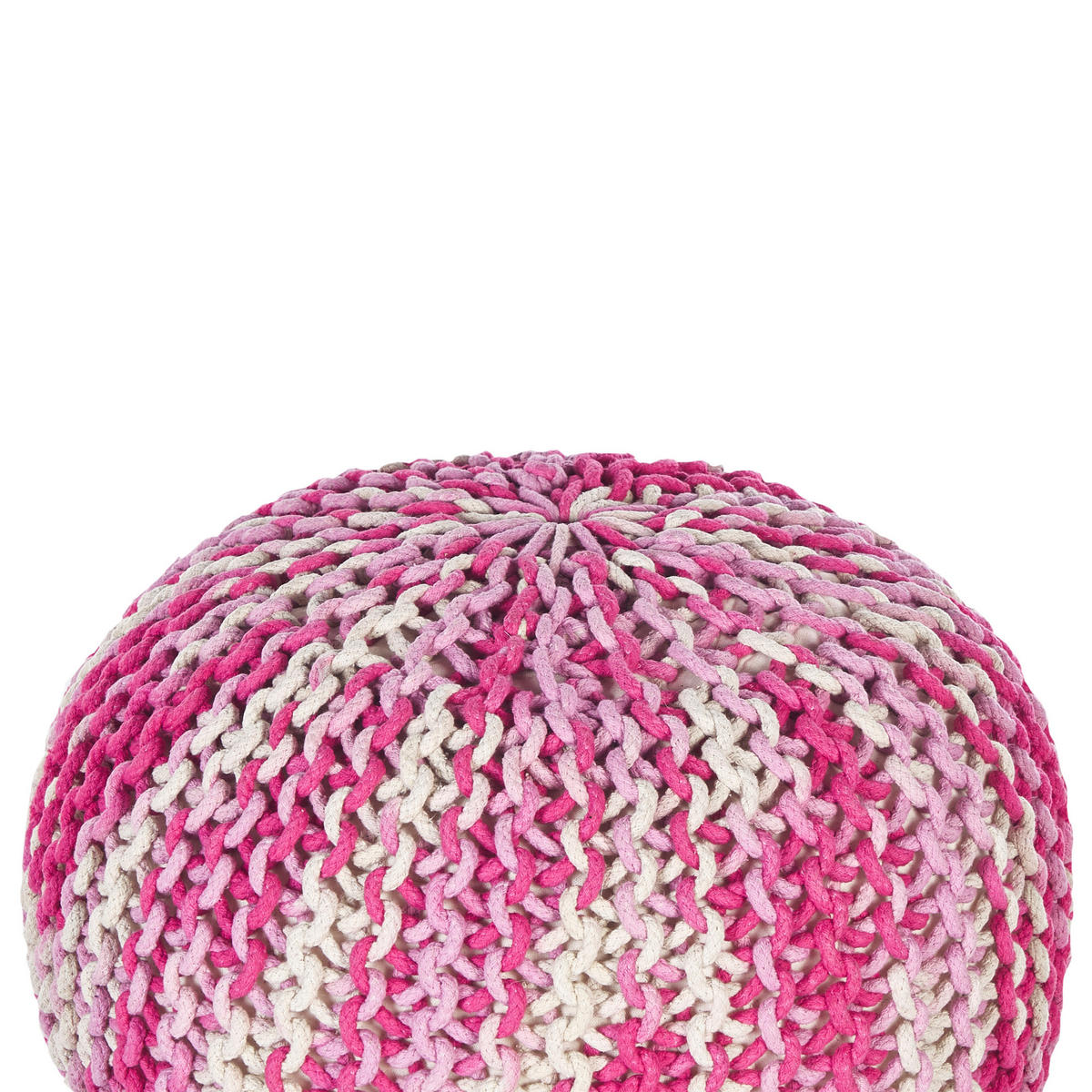 POUF Conrad 50/50/35 cm - Weiß, Naturmaterialen/Textil (50/35/50cm) - Beliani