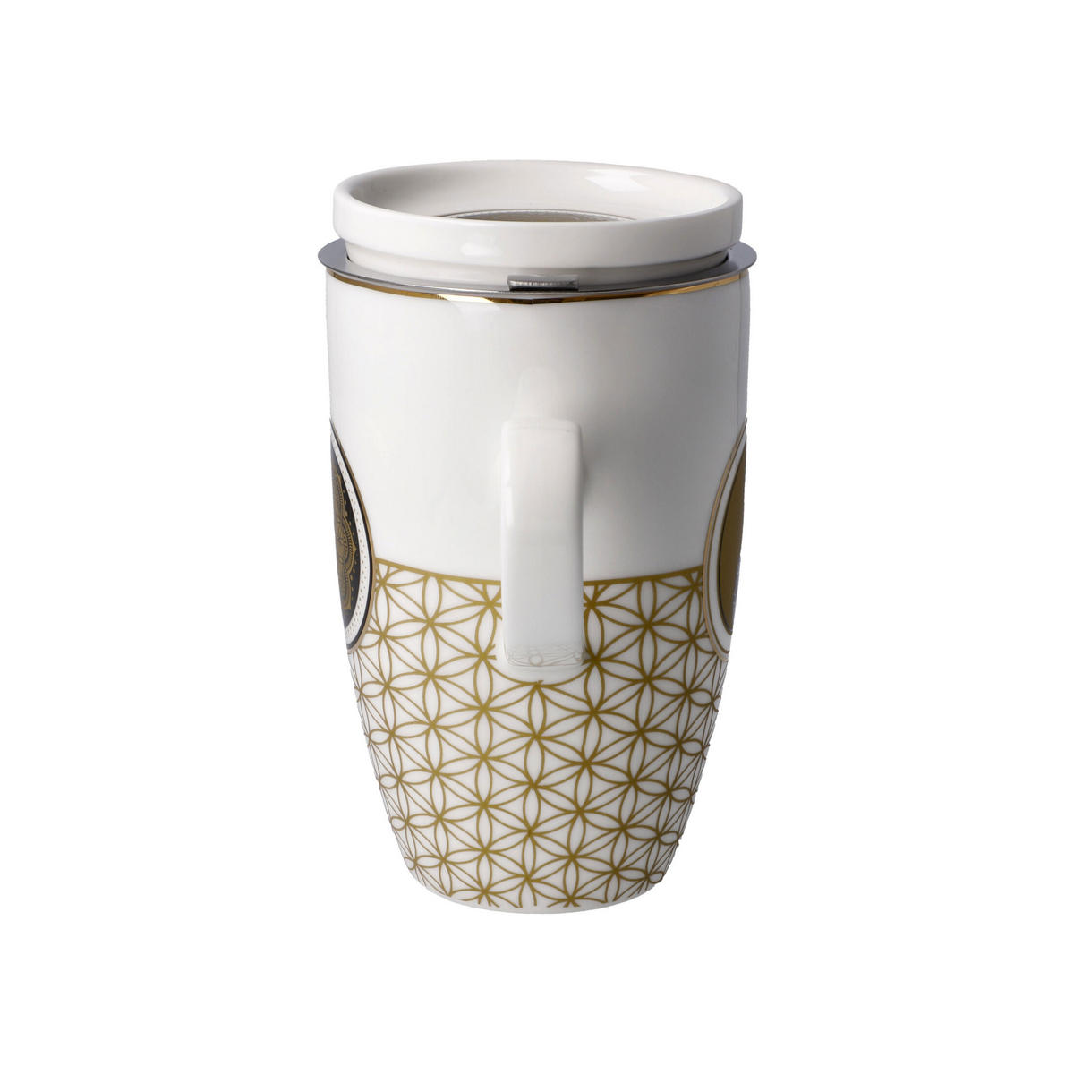 TEETASSE Blume des Lebens Weiß, Fine Bone China, Bunt, 450 ml - Multicolor, Keramik (0.45L) - Goebel