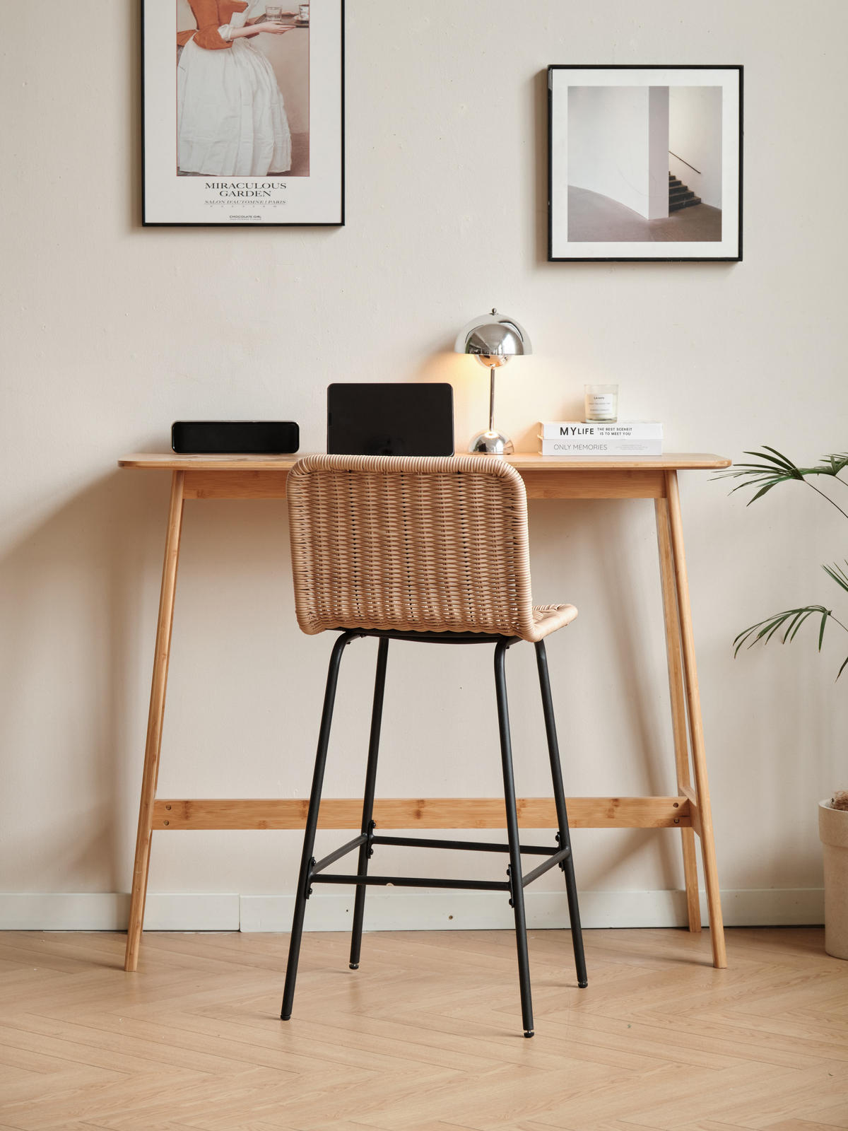 BARHOCKER 2er-Set Fasern Braun - Braun, Holz (47.5/103/47cm) - Nordlys
