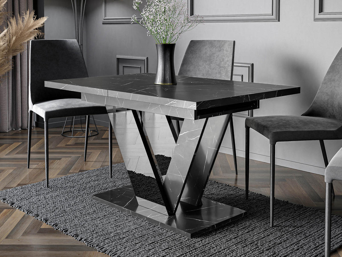 ESSTISCH ausziehbar Dubai - Schwarz, Holzwerkstoff (80/120/76cm) - MIRJAN24