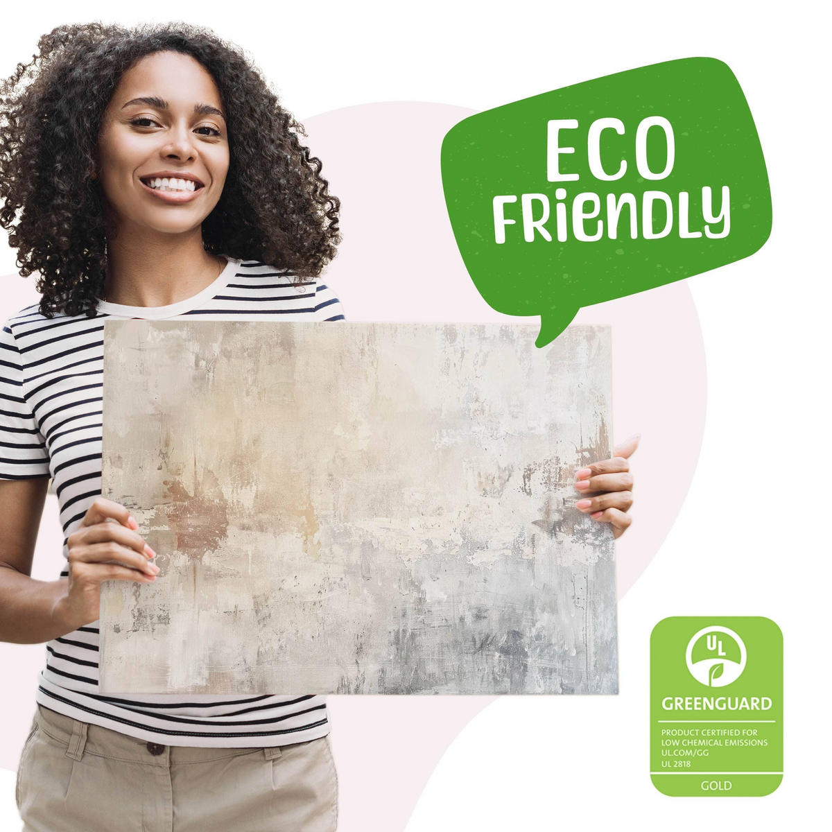 LEINWANDBILD Abstraktion Beton Optik Moderne Muster 40/30cm - Beige/Braun, Textil (40/30cm) - Muralo