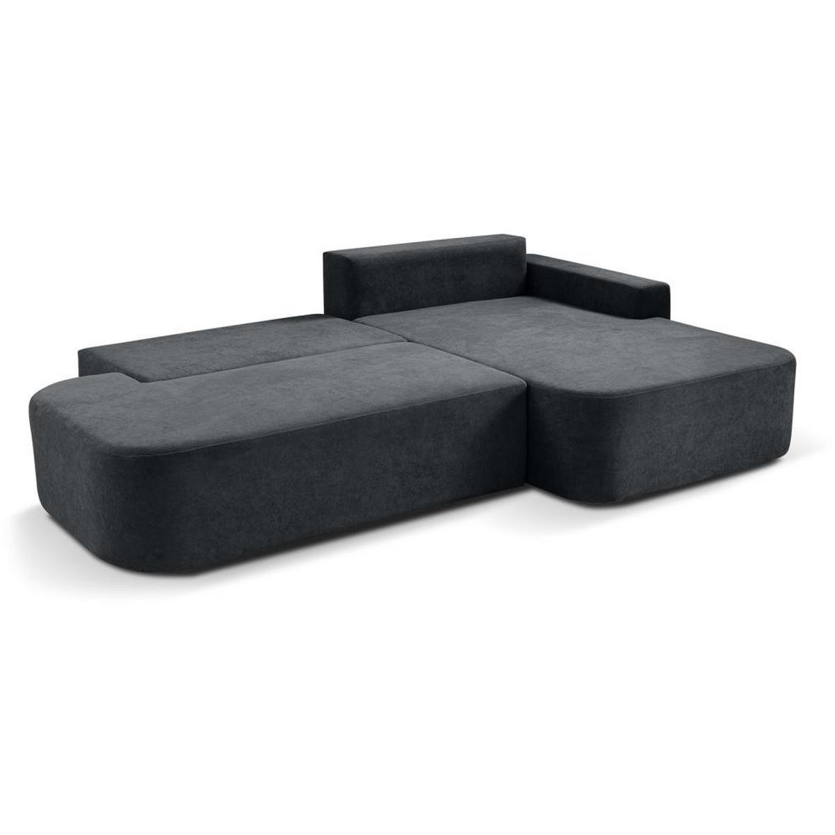 ECKSCHLAFSOFA Gavi graphit velours rechts - Graphitfarben, Textil (269/171cm) - Beautysofa