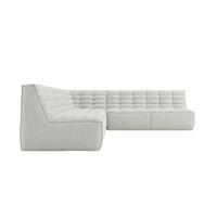 ROHOVÁ SEDAČKA modulární ve tvaru L, plyšová tkanina Pop, Ice, Levá strana, LAZY L - bílá, dřevo (333/253cm) - Kaiser Möbel