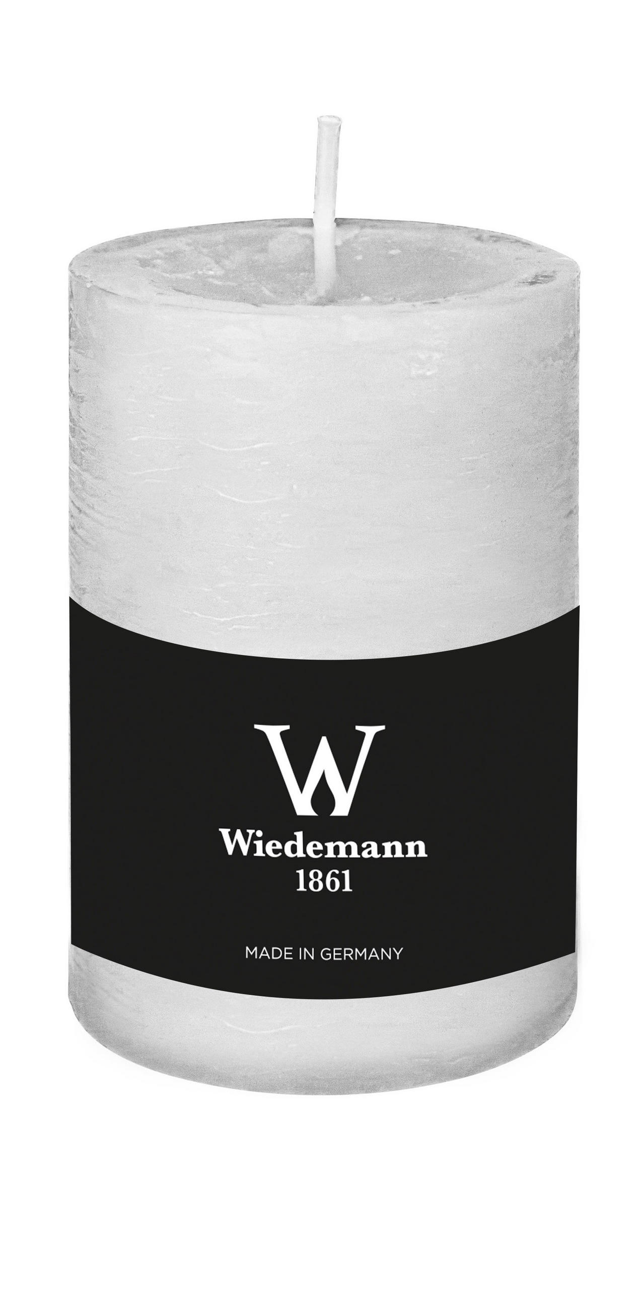 STUMPENKERZE Rustik Marble Style Weiß 100 x Ø 68 mm - Weiß, Paraffin (7/10cm) - Wiedemann Kerzen