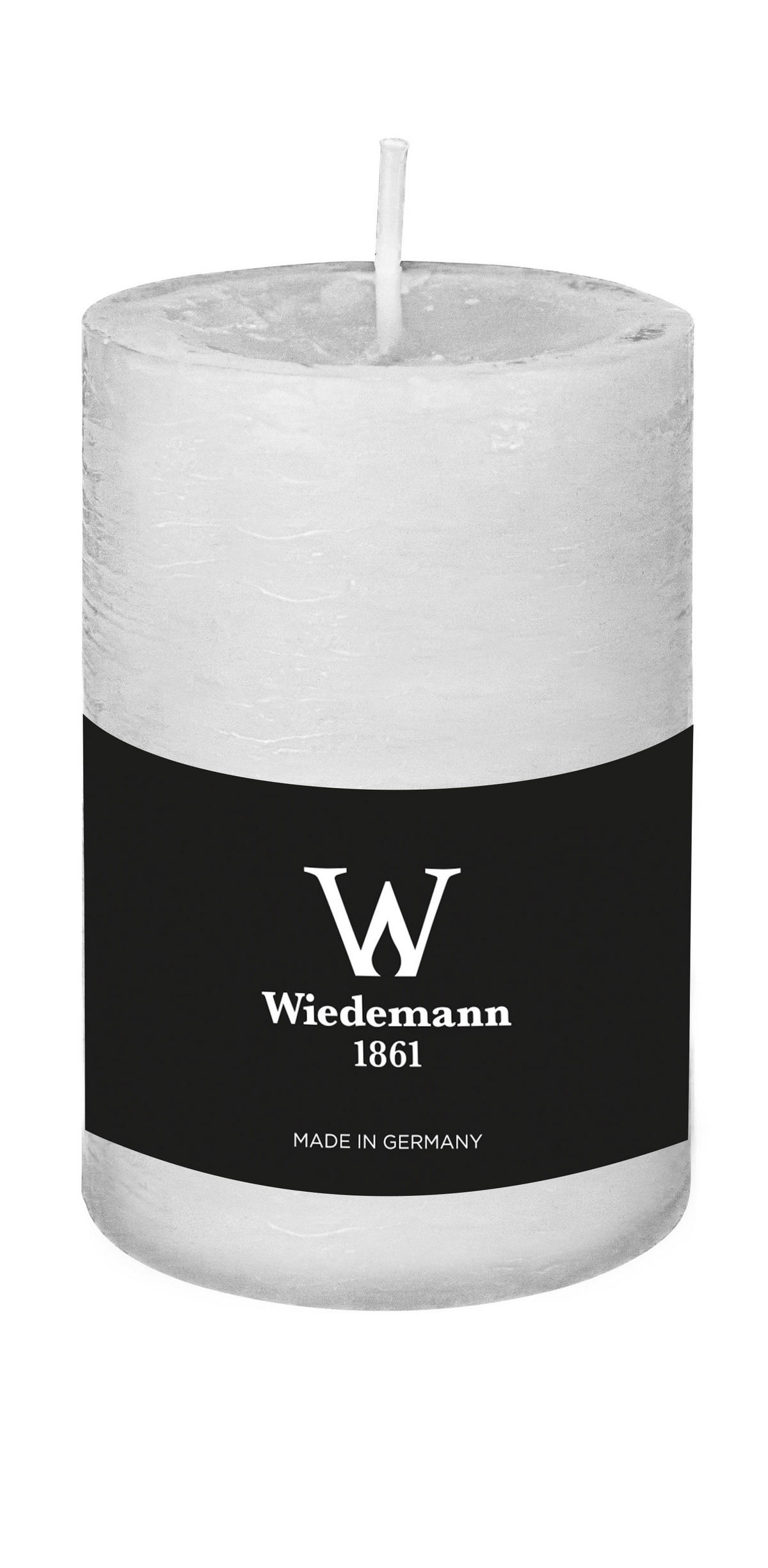 STUMPENKERZE Rustik Marble Style Weiß 100 x Ø 68 mm - Weiß, Paraffin (7/10cm) - Wiedemann Kerzen