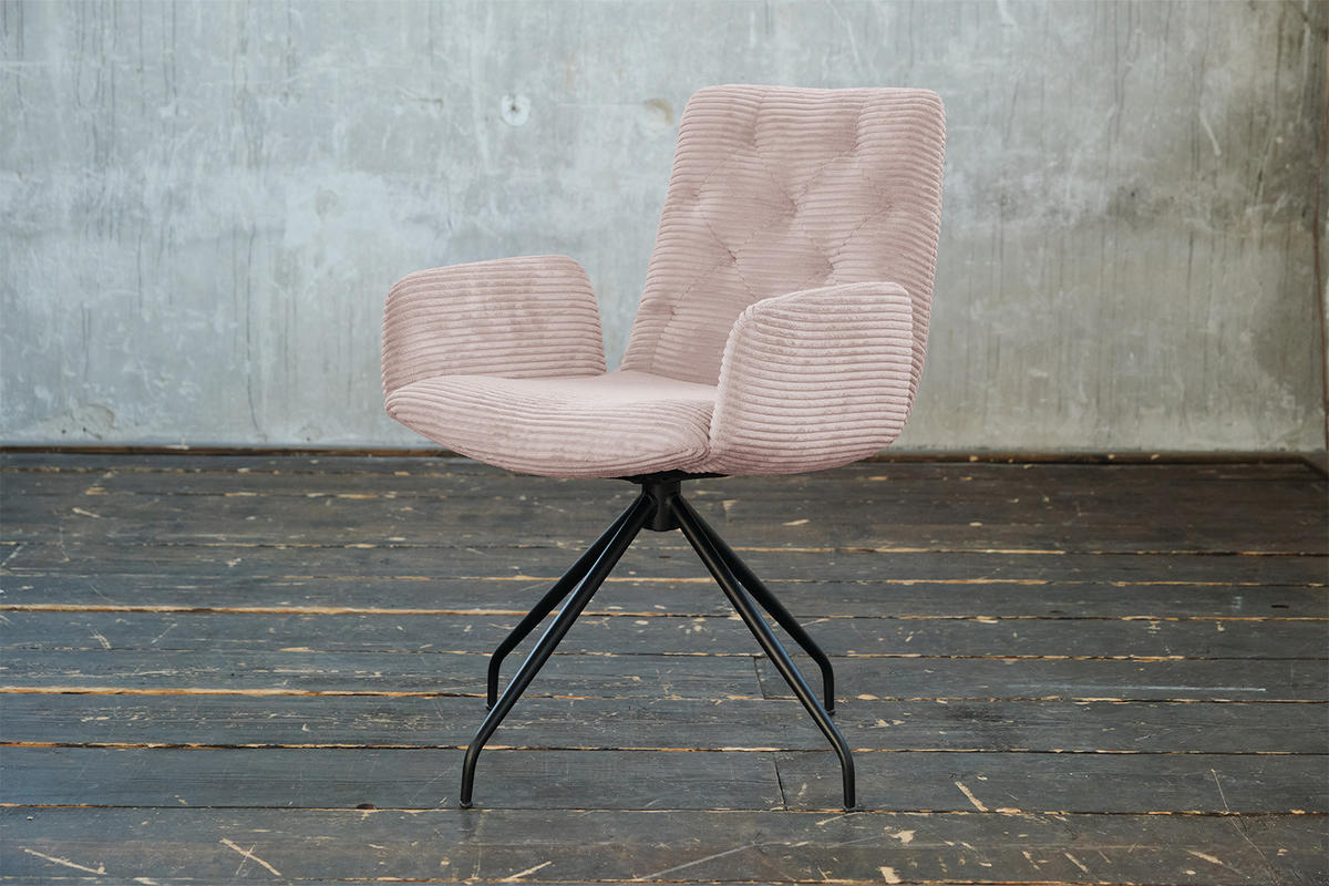 DREHSTUHL NEW CHARME Pink Cord - Pink, Textil (59/87/66cm) - KAWOLA