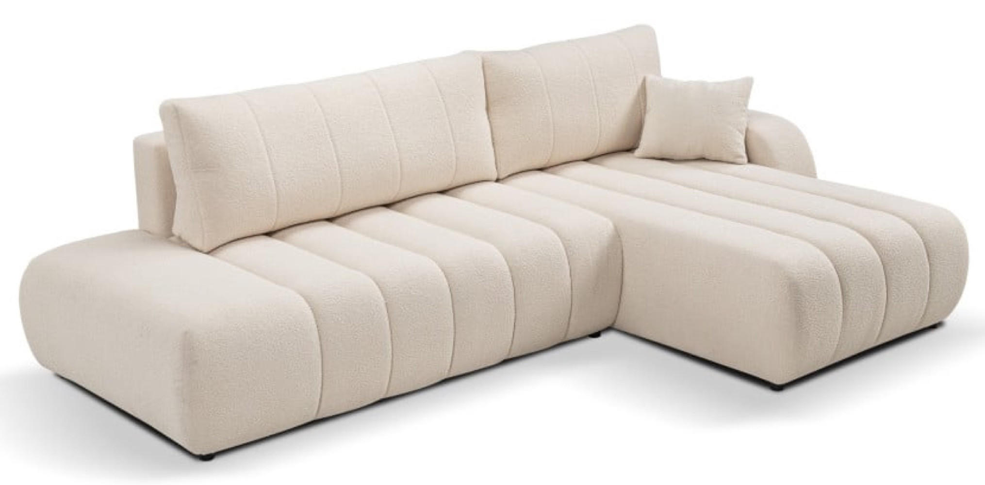 ECKSOFA Creme ALOO Mit Schlaffunktion Rechts - Ecru/Creme, Textil (176/276cm) - Sepro Meble