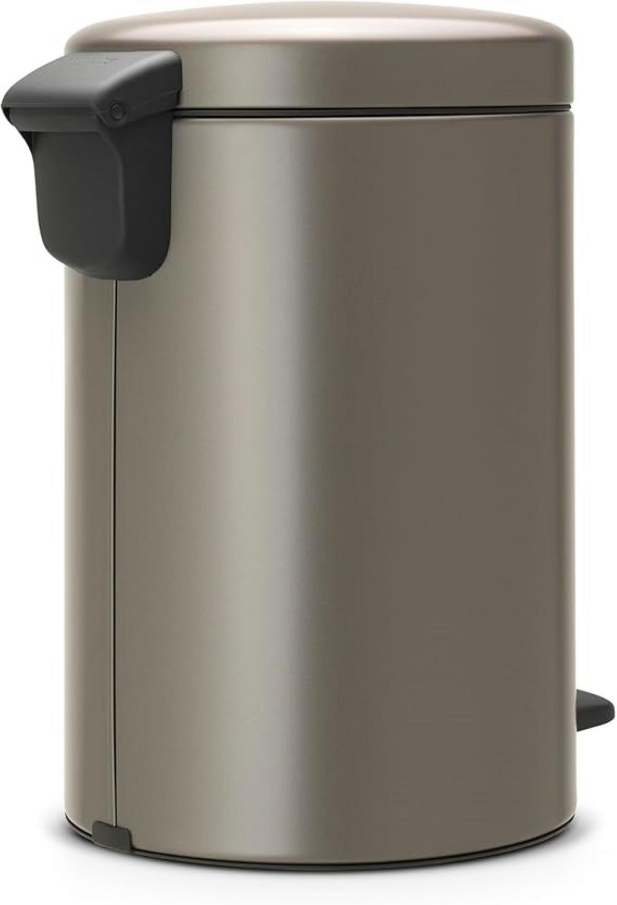 MÜLLEIMER klassisch Mit Soft Verschluss 12 Liter 41,1 x 25,1 x 33,8 cm Metall Platin - Grau, Metall (25.1/41.1/33.8cm) - PROREGAL
