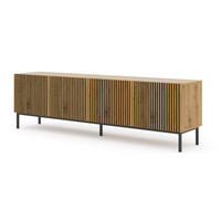 TV-LOWBOARD BEIGE - Beige/Schwarz, Holzwerkstoff (200/58/42cm) - FURNLUX