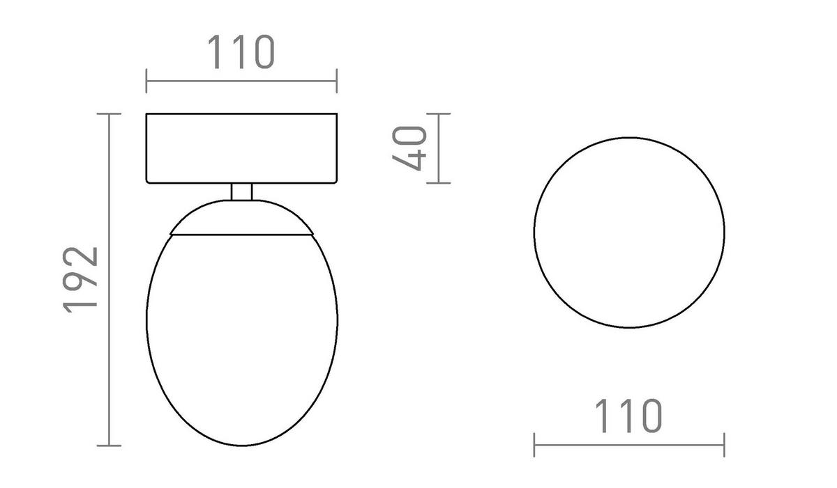 DECKENLEUCHTE MERINGUE 11 Opalglas 9 W IP44 - Chromfarben, Glas (11/11/192cm) - Rendl