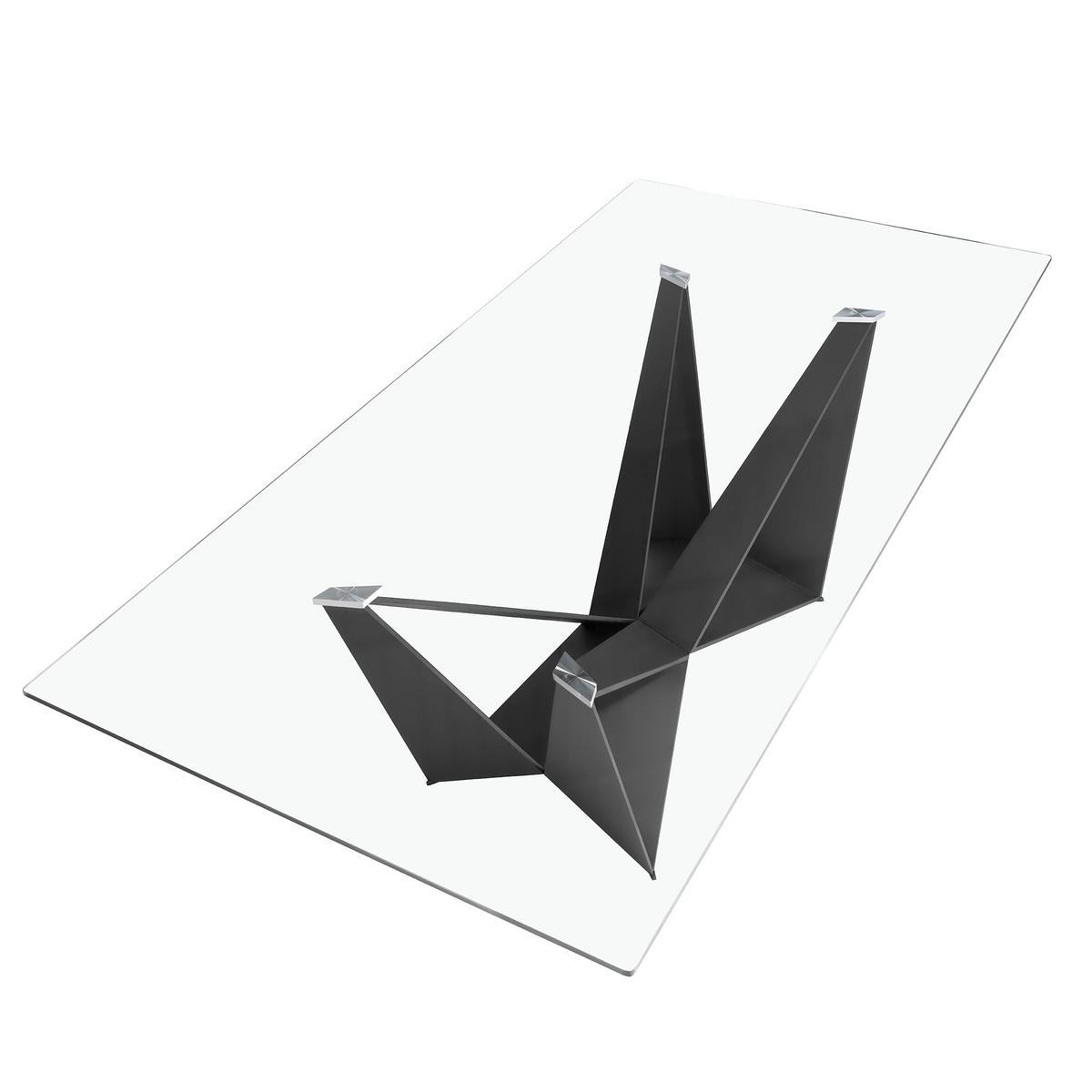 ESSTISCH Rechteckig Schwarz Kristall 240/120/75 cm - Transparent/Schwarz, Metall (120/240/75cm) - ANGEL CERDA