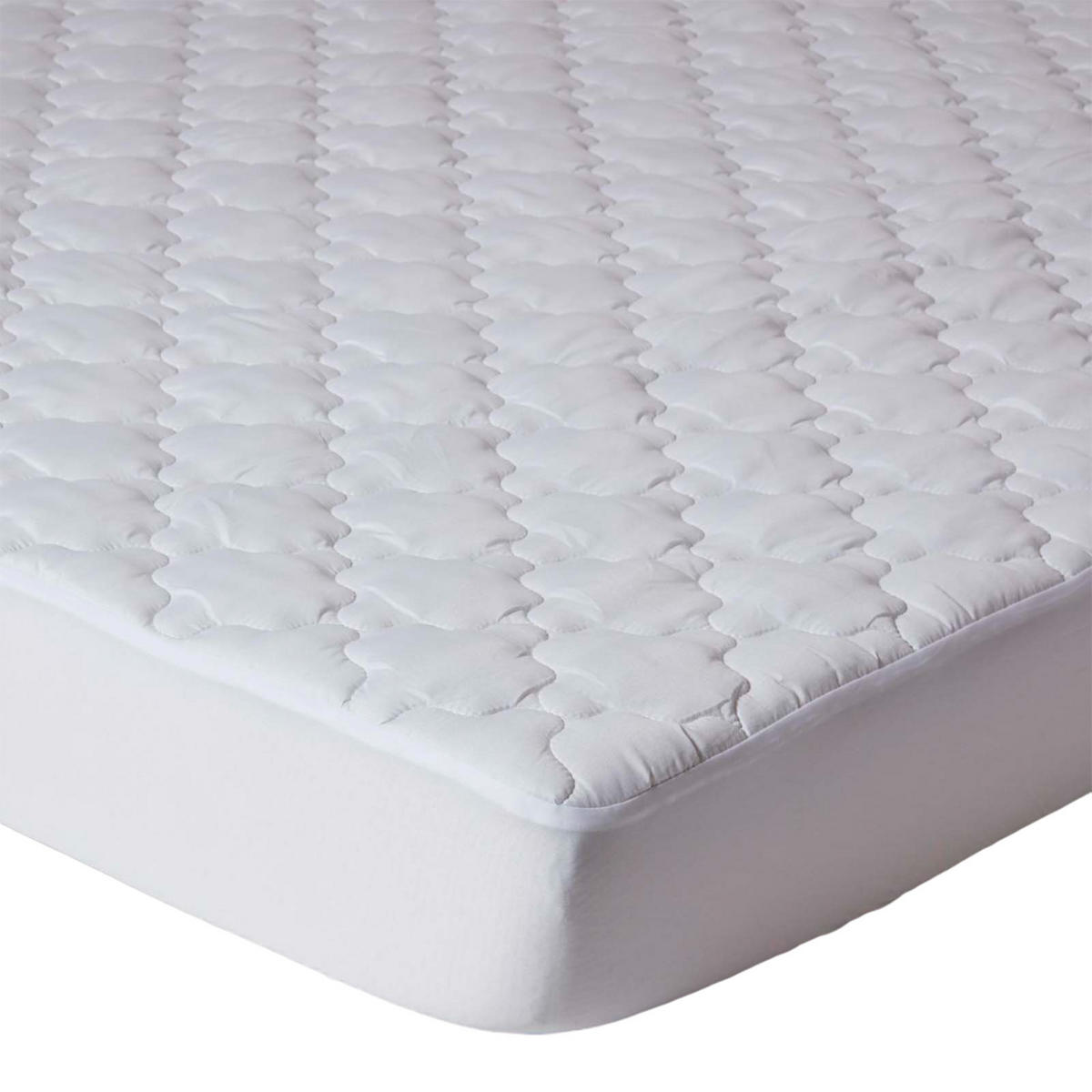 MATRATZENSCHONER 90/190 cm, samtweich & gepolstert - Weiß, Textil (90/190cm) - Homescapes