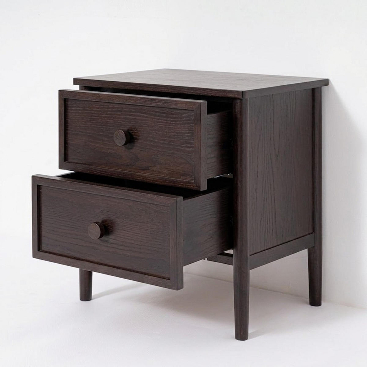 NACHTTISCH Rose, Eichenholz und Eichenfurnier, Espresso - Braun, Holz (58/60/40cm) - WOODEK