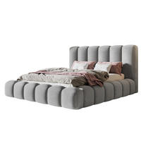 BETT 120x200 - Polsterbett mit Bettkasten und Metallrahmen - Modern Bett - Eleganter Jasmine-Stoff - Kollektion Nora Maxi - Grau - Grau, Holz/Textil (120/200cm) - Alpi-Möbel