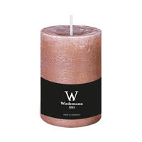 STUMPENKERZE Rustik Marble Style Rosenholz 130 x Ø 78 mm, 1 Stück - Rosa, Paraffin (13cm) - Wiedemann Kerzen