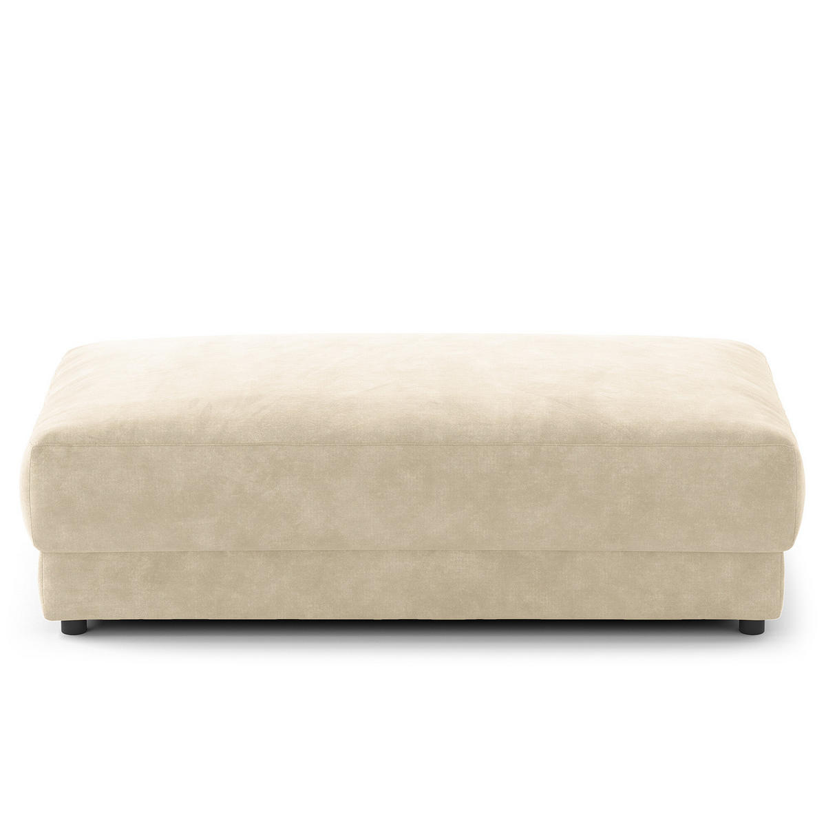 POLSTERHOCKER - rechteckig - Schwarz/Weiß, Kunststoff/Textil (134/45/65cm) - home24