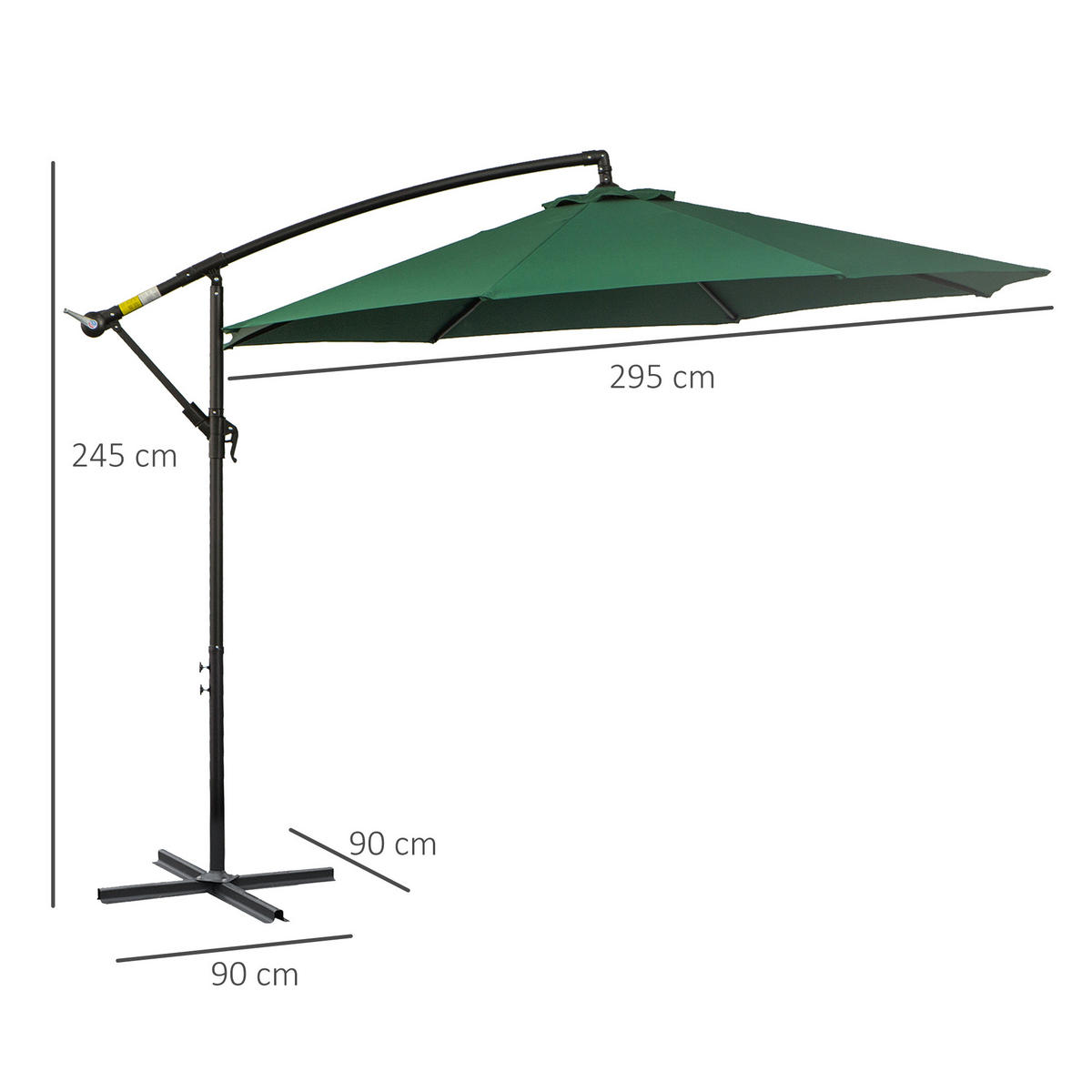 SONNENSCHIRM, Stahl, Polyester, Grün - Grün, Metall (2.5/2.95cm) - Outsunny