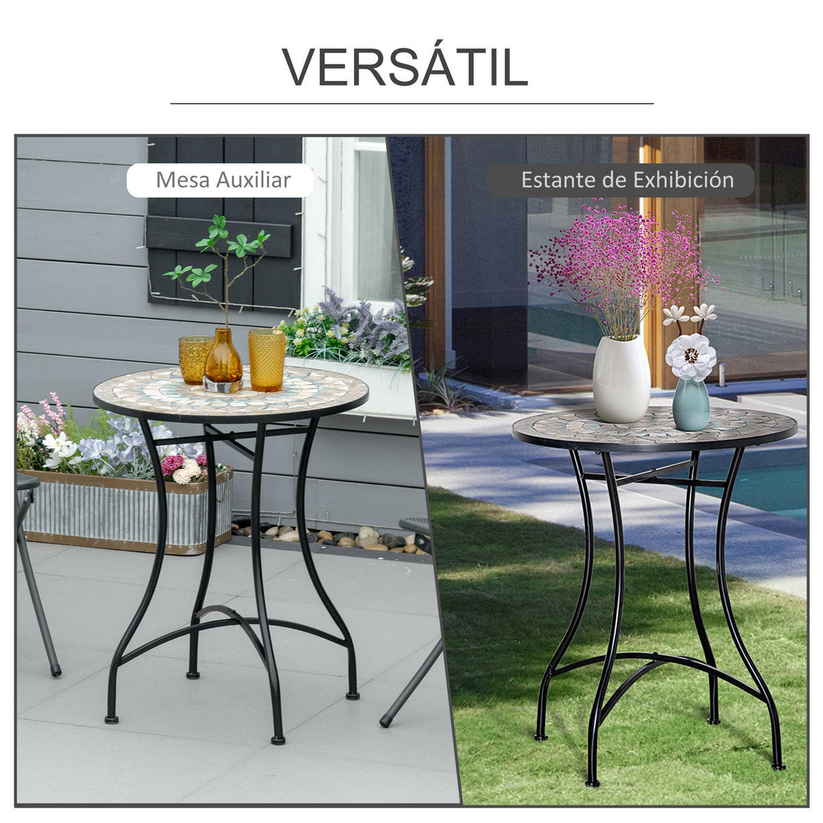 GARTENTISCH,SCHWARZ,1 Stück - Schwarz, Metall (60/60/71cm) - GiPP