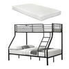 ETAGENBETT Sortland mit Matratze - Schwarz, Textil/Metall (140/200cm) - [neu.haus]
