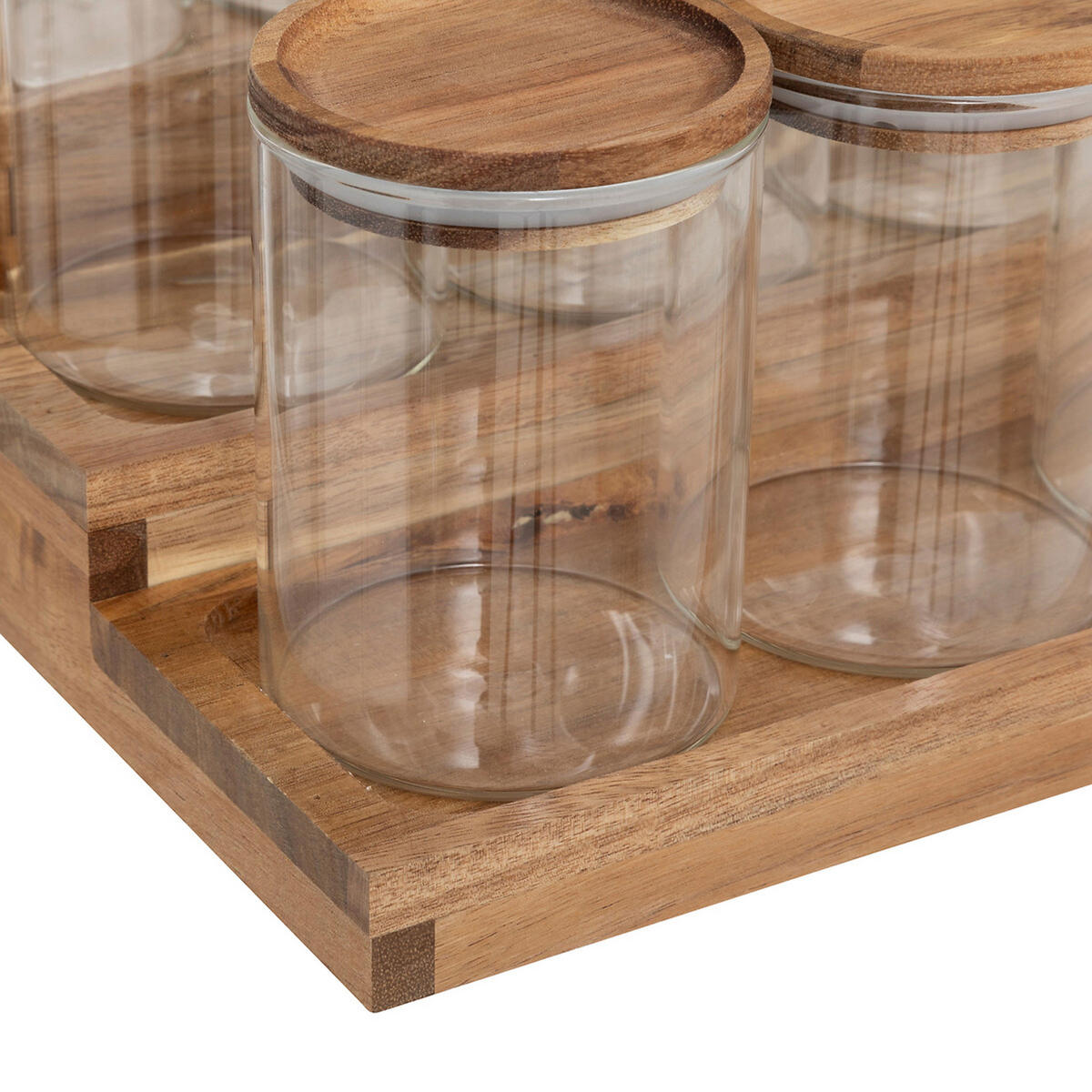 GEWÜRZREGAL Harmony, mit 9 Gläsern, Akazie / Glas, Braun - Braun, Holz (23/15/24cm) - 5five Simply Smart