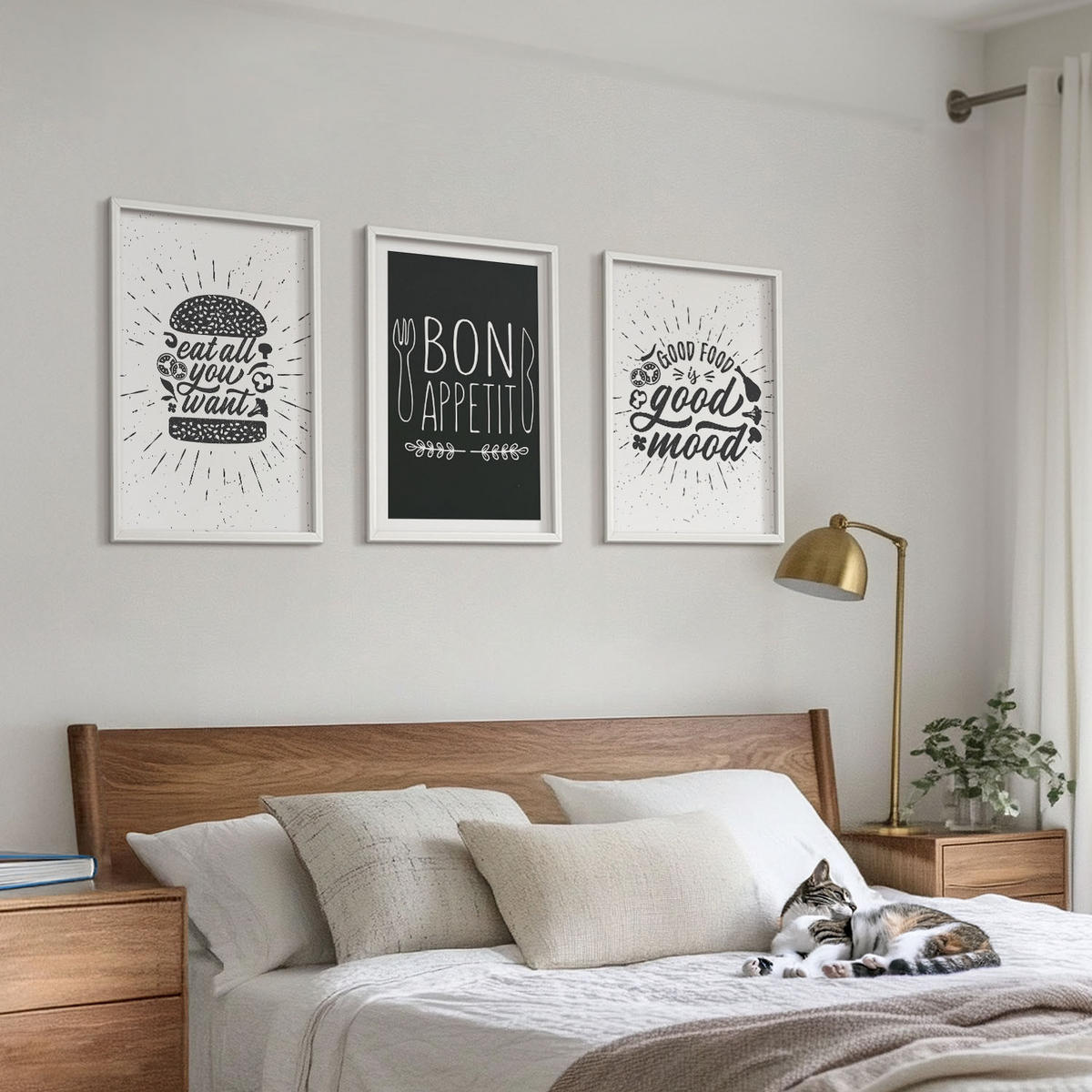 WANDBILDER 3er-Set - 40x60 cm Weißer Rahmen - Grafiken, Lebensmittel, kulinarische Slogans - Weiß, Kunststoff (40/60cm) - ArtPrintCave
