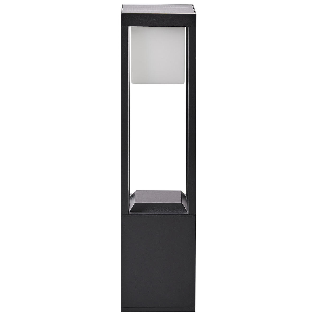 SOLAR-LED-POLLERLEUCHTE Schwarz Loon - Schwarz, Metall (15/15/60cm) - Beliani
