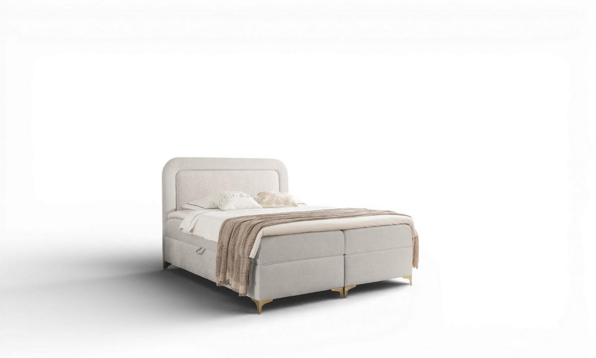 BOXBETT Willow - Hellgrau, Holzwerkstoff/Textil (180/200cm) - Fun Möbel