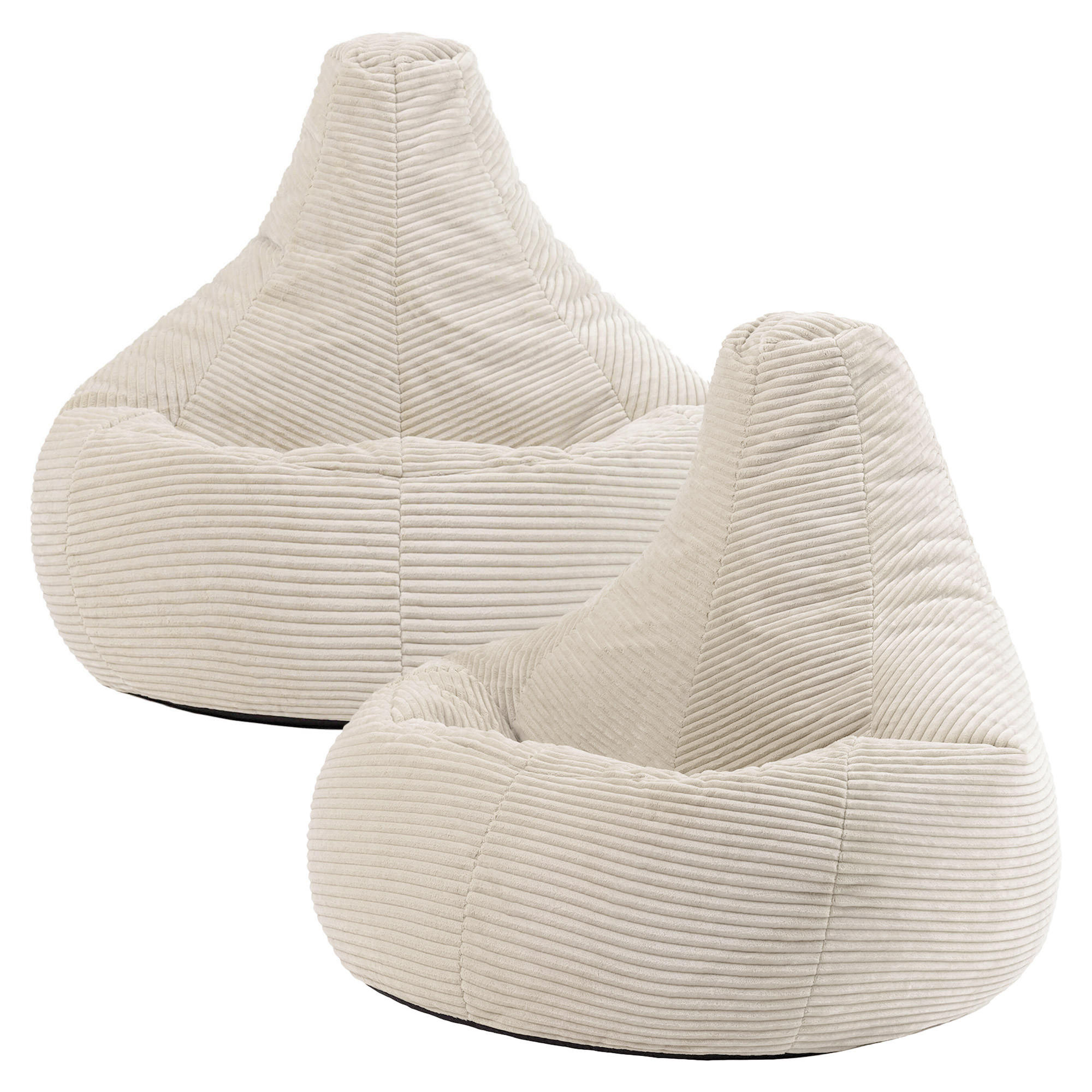 SITZSACK Sessel aus Cord 2-tlg. - Beige, Kunststoff (82/76/82cm) - icon