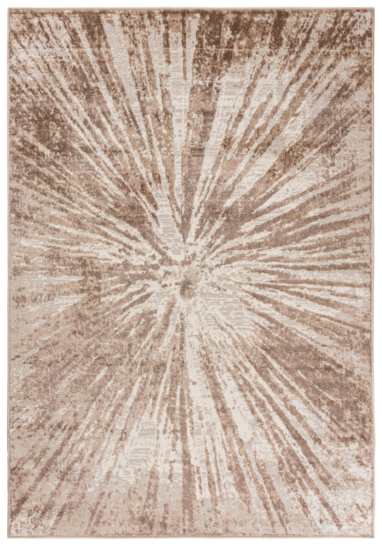 TEPPICH Beige Modern Abstrakt - Kurzflor Rechteckig Stilvoller - Creme - 120 x 170 cm - Sandfarben, Textil (120/170cm) - Mazovia